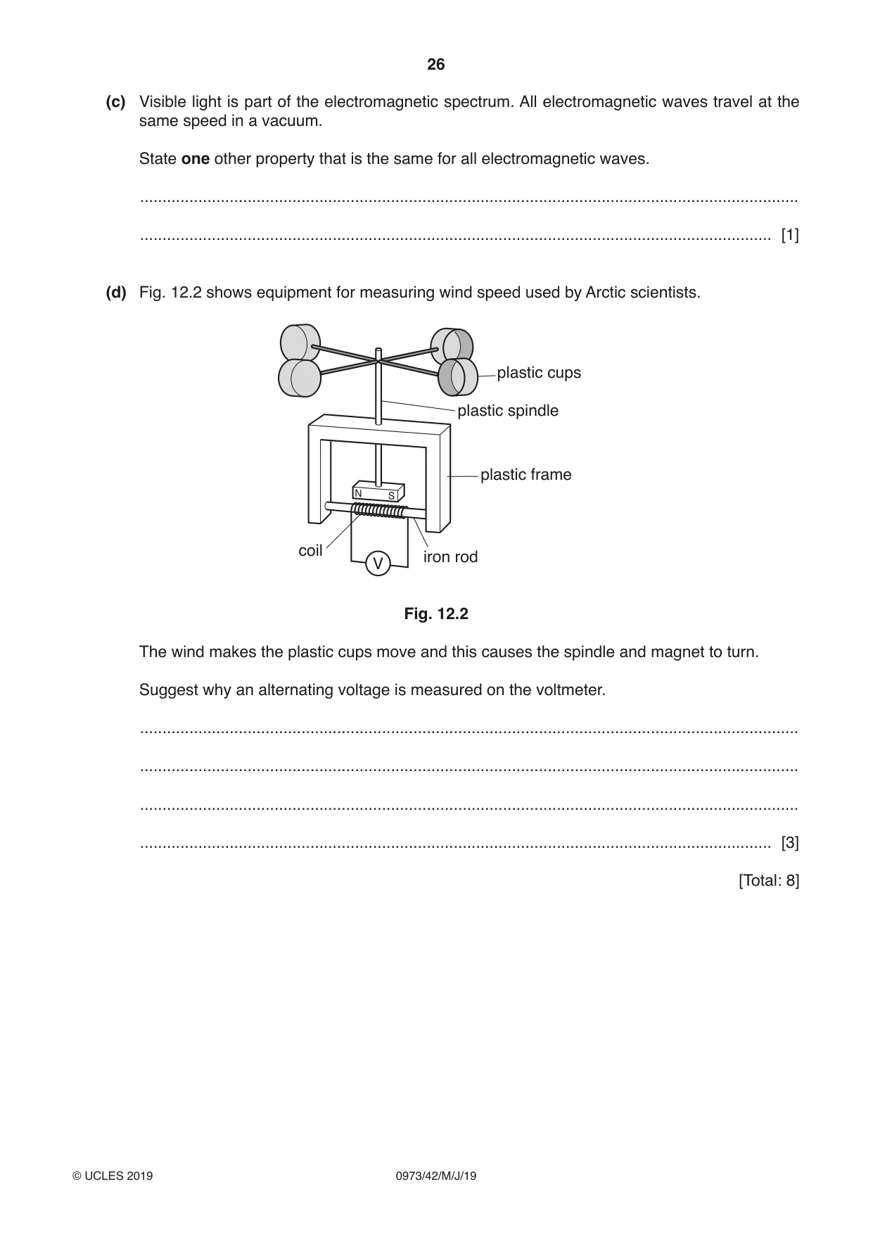 Cambridge IGCSE Sciences - Co-ordinated (9-1) 0973 2019 May/June Paper 4 · Variant 2 question paper, page 26 of 28