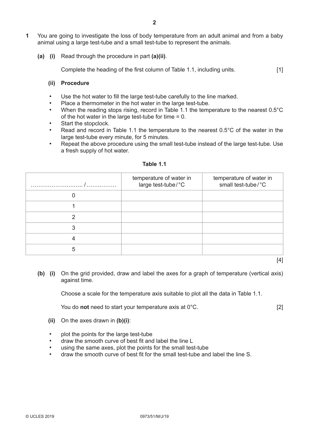 Cambridge IGCSE Sciences - Co-ordinated (9-1) 0973 2019 May/June Paper 5 · Variant 1 question paper, page 2 of 16