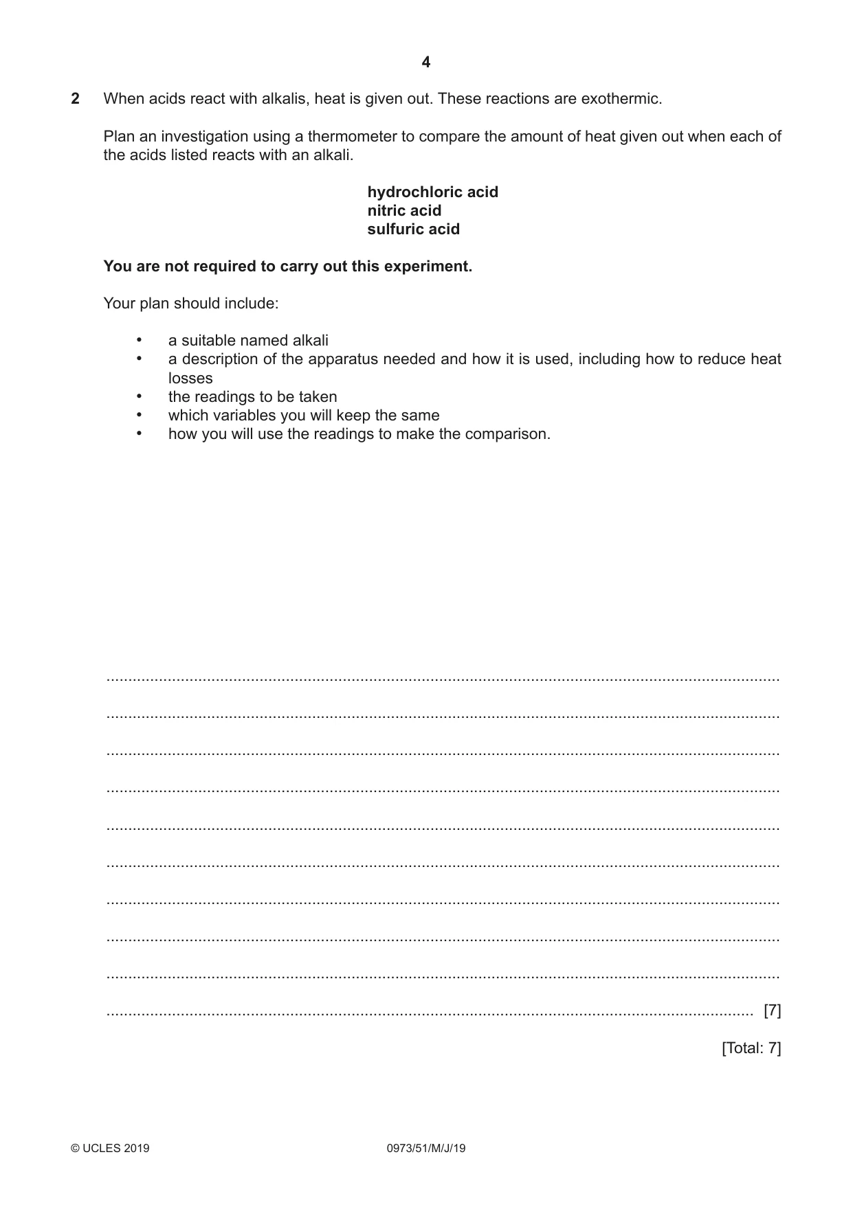 Cambridge IGCSE Sciences - Co-ordinated (9-1) 0973 2019 May/June Paper 5 · Variant 1 question paper, page 4 of 16