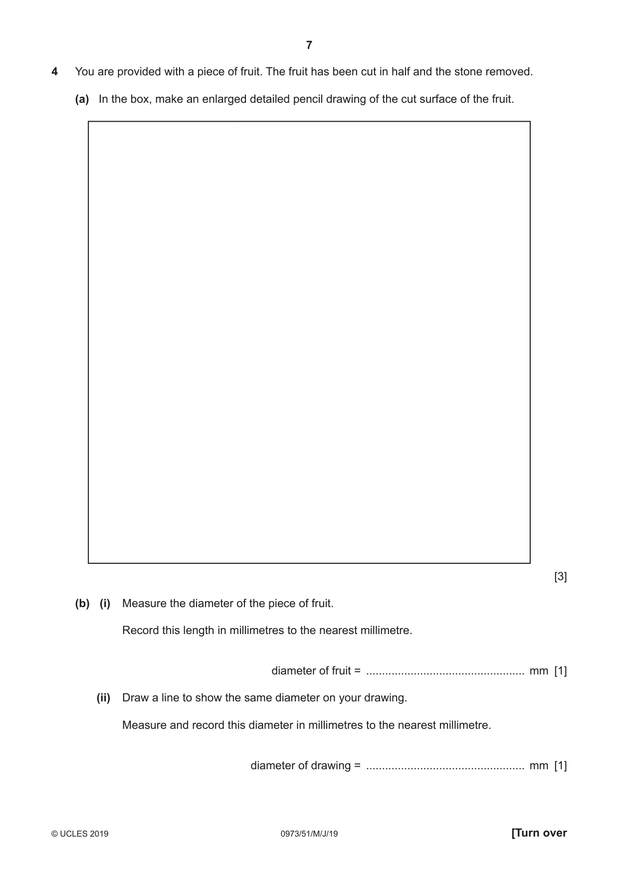 Cambridge IGCSE Sciences - Co-ordinated (9-1) 0973 2019 May/June Paper 5 · Variant 1 question paper, page 7 of 16