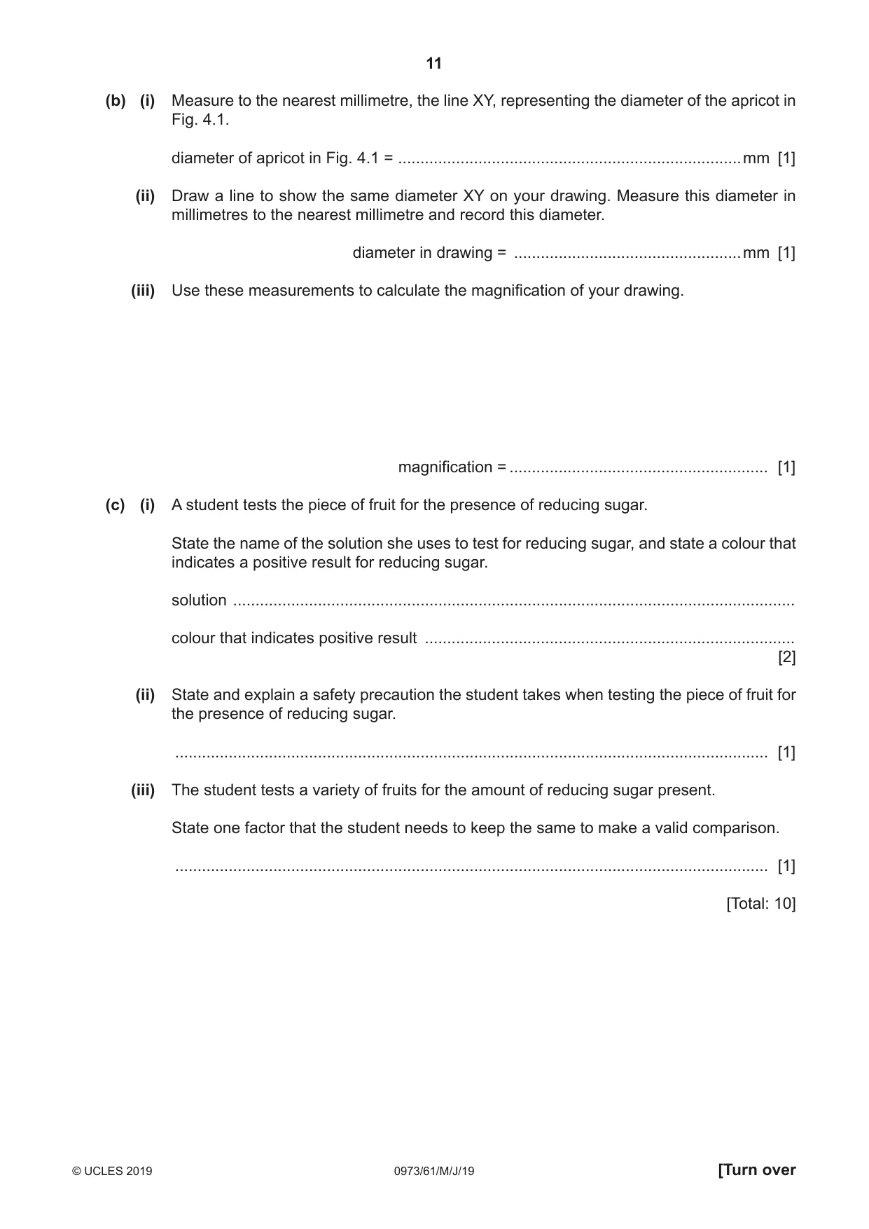 Cambridge IGCSE Sciences - Co-ordinated (9-1) 0973 2019 May/June Paper 6 · Variant 1 question paper, page 11 of 20