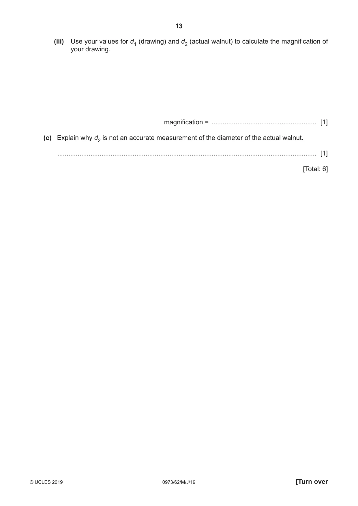 Cambridge IGCSE Sciences - Co-ordinated (9-1) 0973 2019 May/June Paper 6 · Variant 2 question paper, page 13 of 20