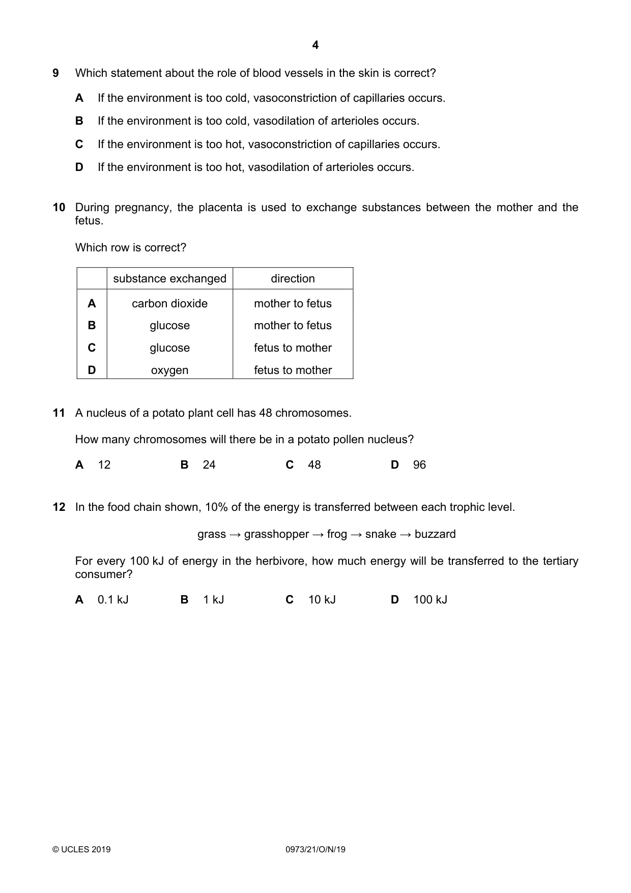 Cambridge IGCSE Sciences - Co-ordinated (9-1) 0973 2019 Oct/Nov Paper 2 · Variant 1 question paper, page 4 of 16