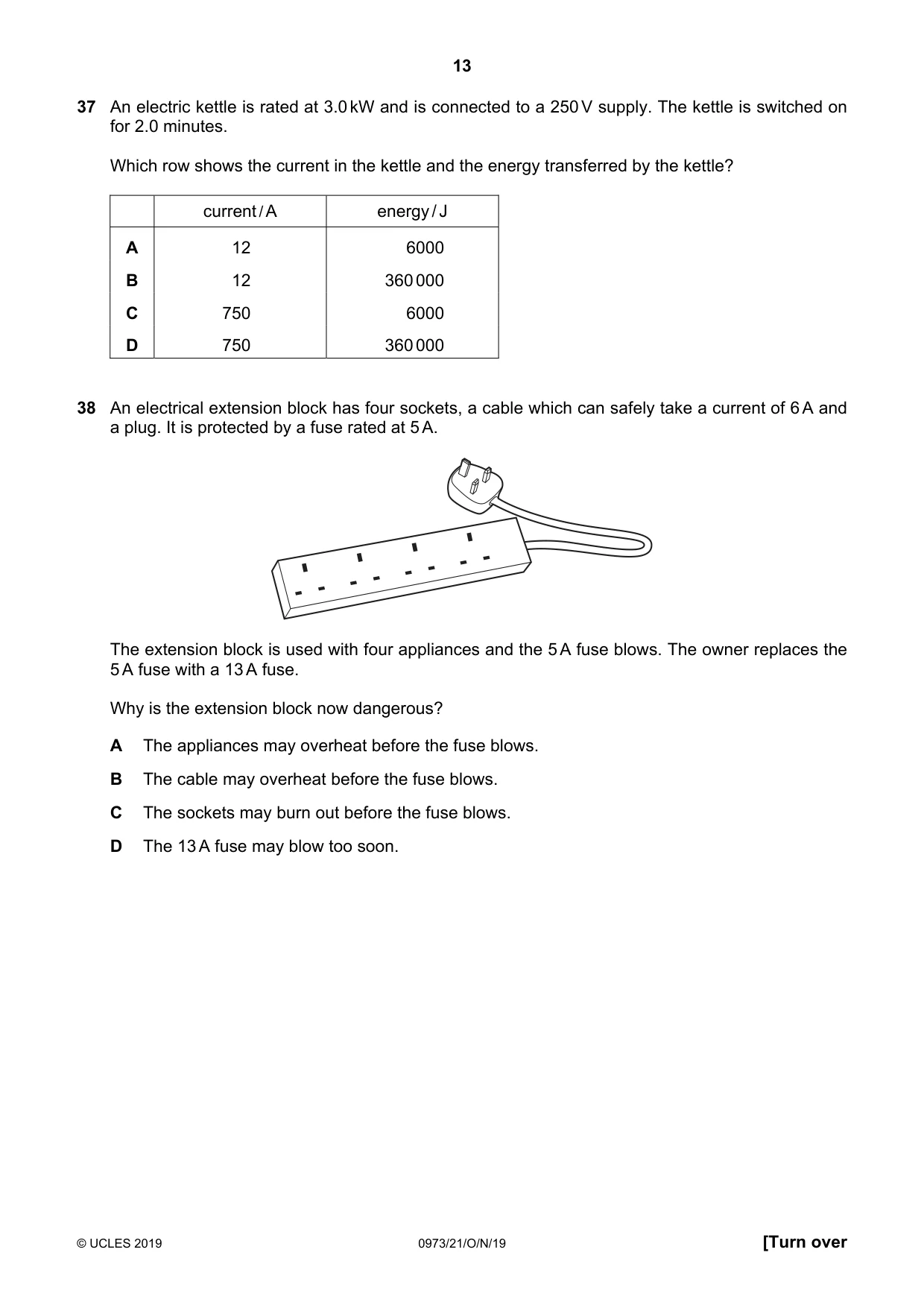 Cambridge IGCSE Sciences - Co-ordinated (9-1) 0973 2019 Oct/Nov Paper 2 · Variant 1 question paper, page 13 of 16