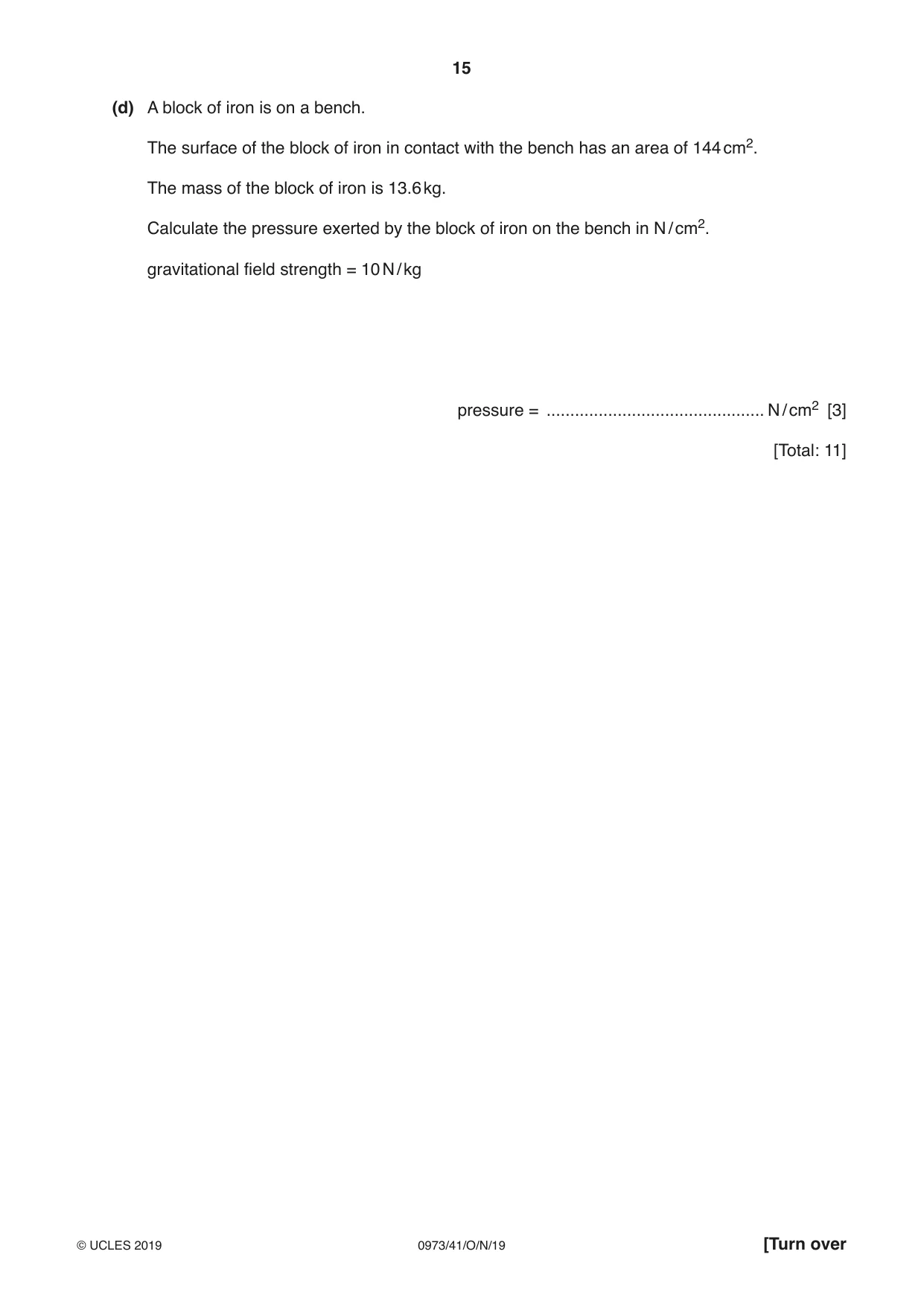 Cambridge IGCSE Sciences - Co-ordinated (9-1) 0973 2019 Oct/Nov Paper 4 · Variant 1 question paper, page 15 of 32