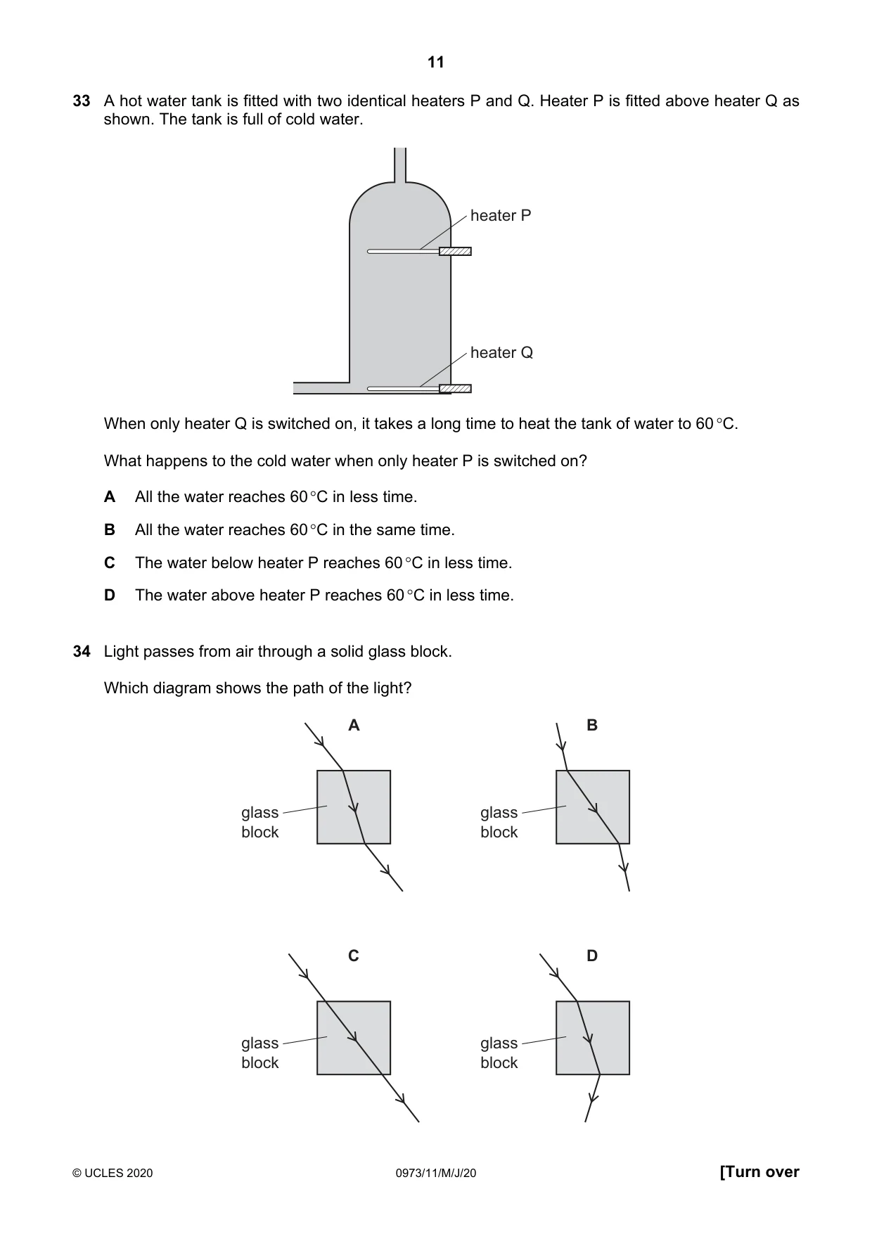 Cambridge IGCSE Sciences - Co-ordinated (9-1) 0973 2020 May/June Paper 1 · Variant 1 question paper, page 11 of 16