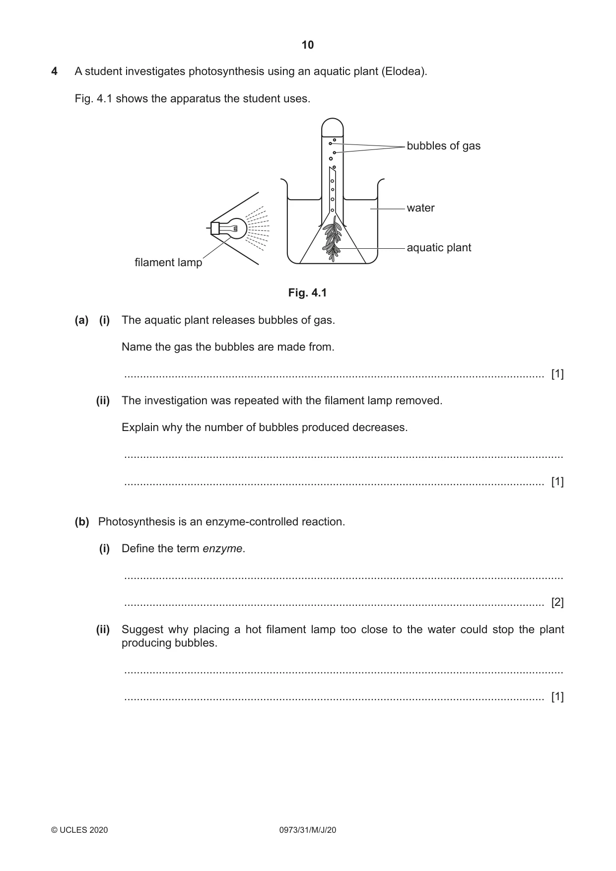 Cambridge IGCSE Sciences - Co-ordinated (9-1) 0973 2020 May/June Paper 3 · Variant 1 question paper, page 10 of 32