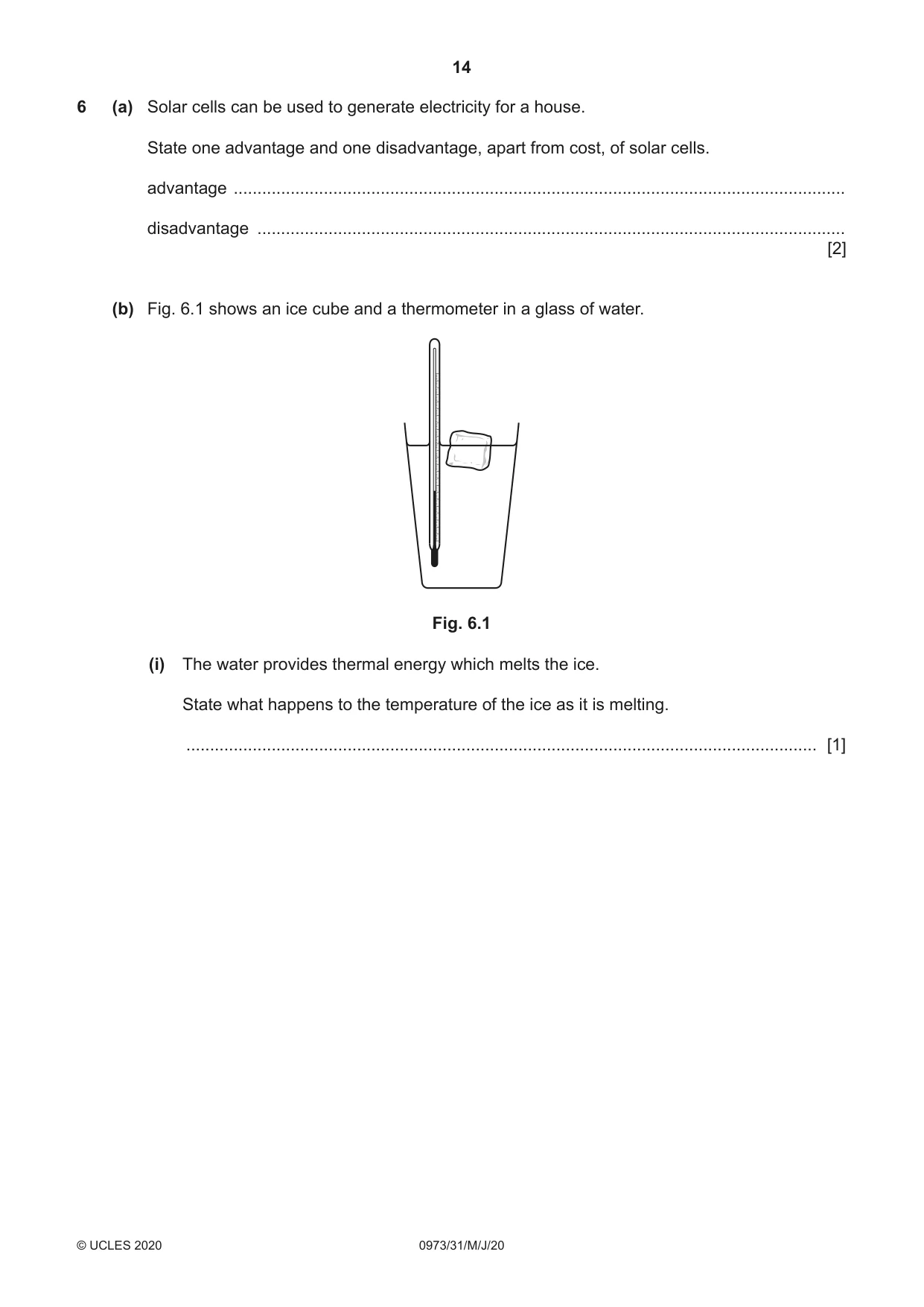Cambridge IGCSE Sciences - Co-ordinated (9-1) 0973 2020 May/June Paper 3 · Variant 1 question paper, page 14 of 32