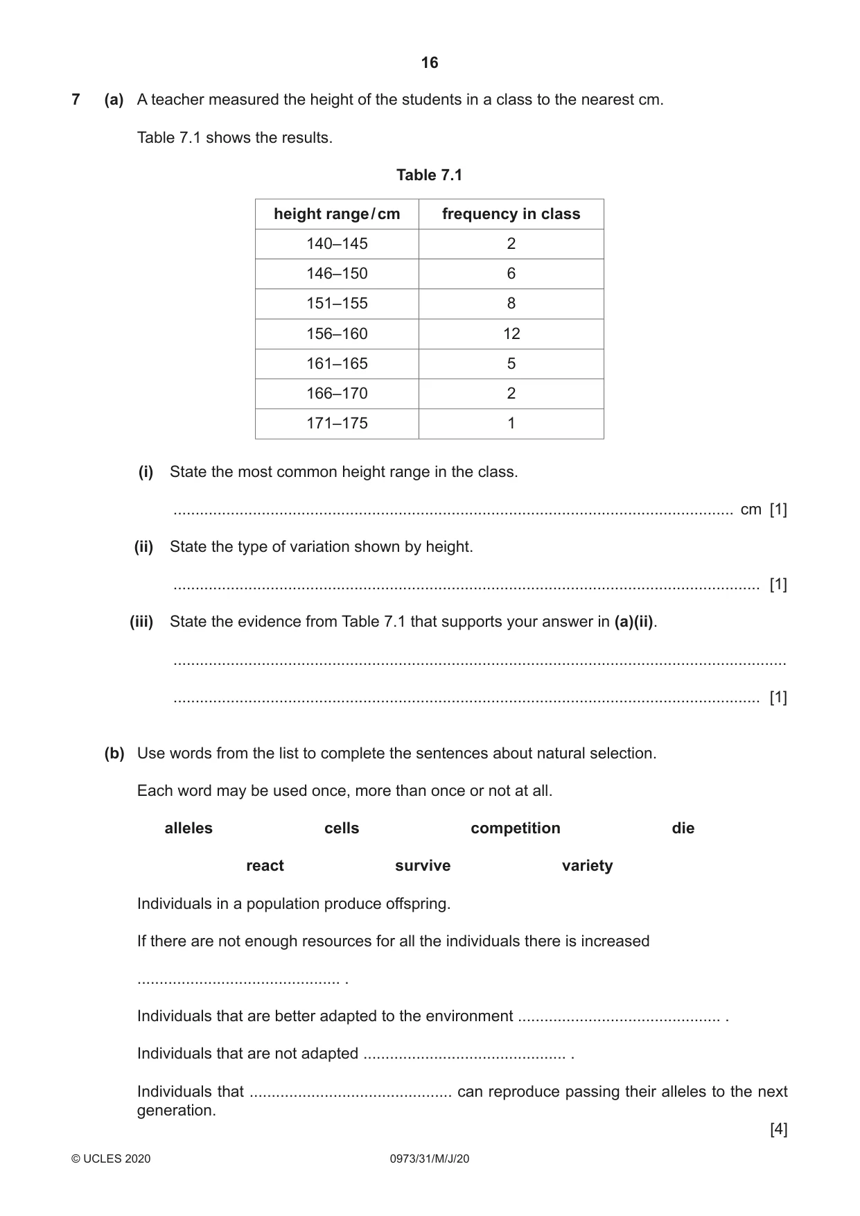 Cambridge IGCSE Sciences - Co-ordinated (9-1) 0973 2020 May/June Paper 3 · Variant 1 question paper, page 16 of 32