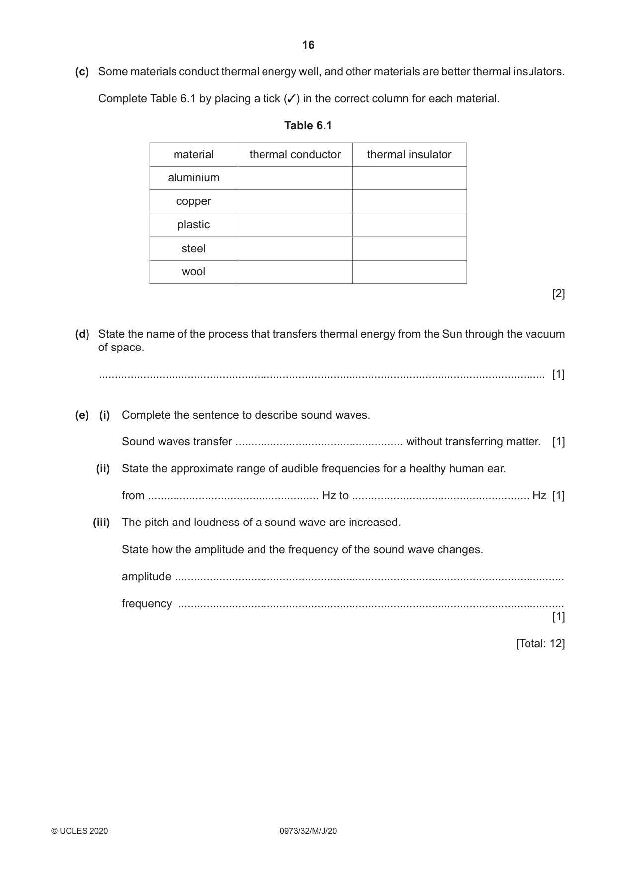 Cambridge IGCSE Sciences - Co-ordinated (9-1) 0973 2020 May/June Paper 3 · Variant 2 question paper, page 16 of 32