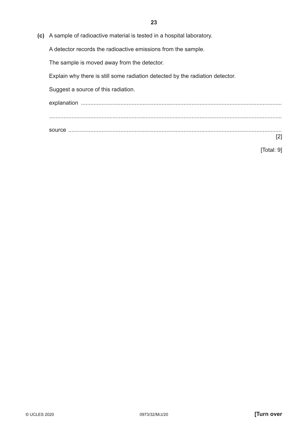 Cambridge IGCSE Sciences - Co-ordinated (9-1) 0973 2020 May/June Paper 3 · Variant 2 question paper, page 23 of 32