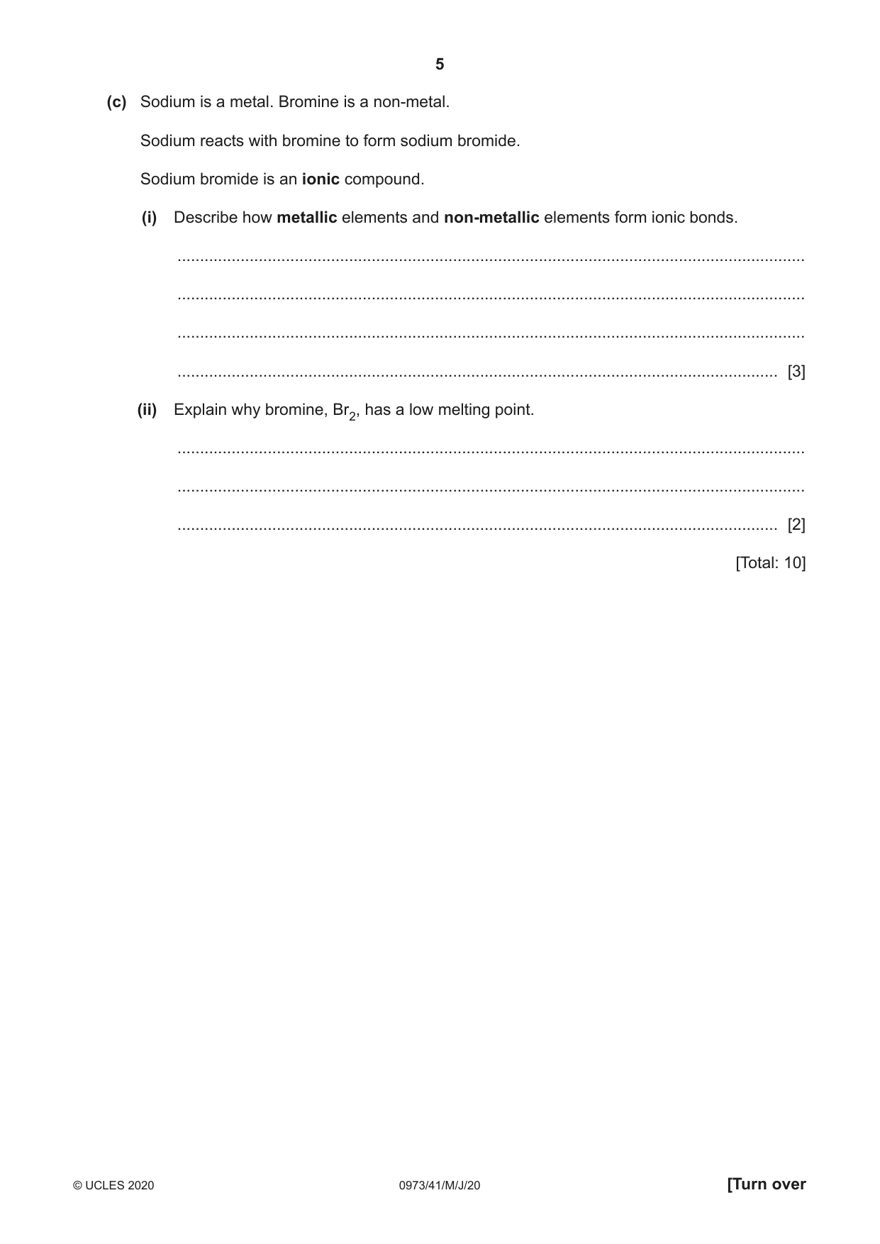 Cambridge IGCSE Sciences - Co-ordinated (9-1) 0973 2020 May/June Paper 4 · Variant 1 question paper, page 5 of 32
