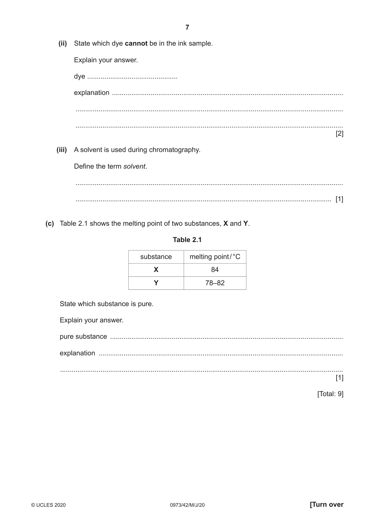 Cambridge IGCSE Sciences - Co-ordinated (9-1) 0973 2020 May/June Paper 4 · Variant 2 question paper, page 7 of 32
