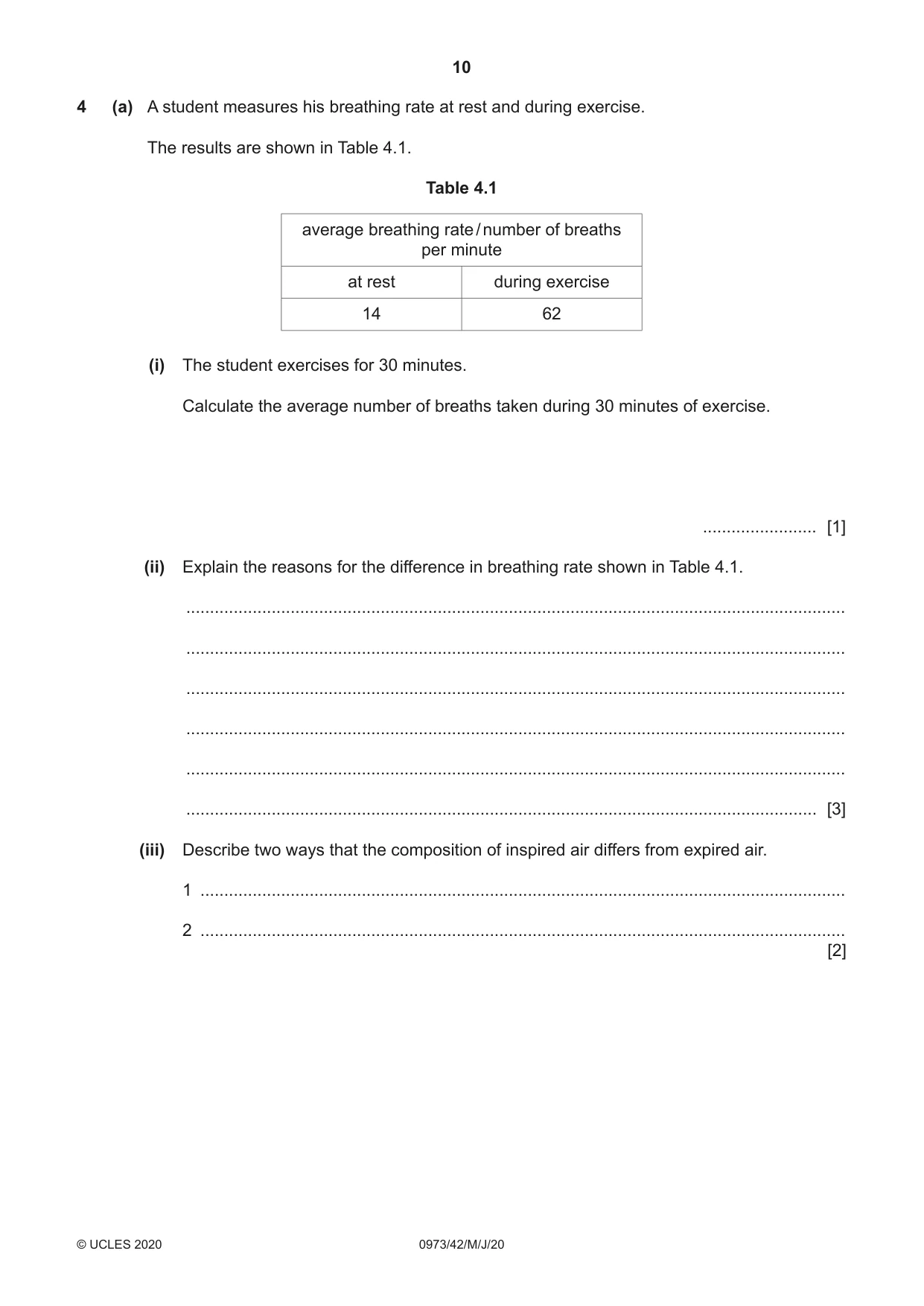 Cambridge IGCSE Sciences - Co-ordinated (9-1) 0973 2020 May/June Paper 4 · Variant 2 question paper, page 10 of 32