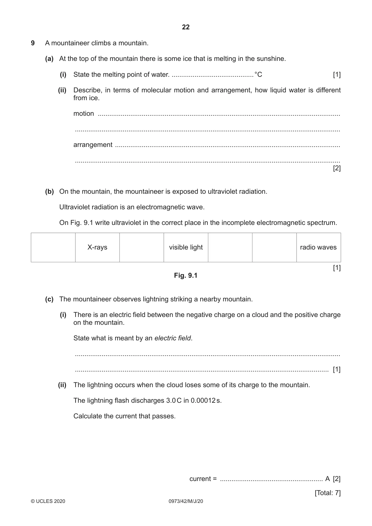 Cambridge IGCSE Sciences - Co-ordinated (9-1) 0973 2020 May/June Paper 4 · Variant 2 question paper, page 22 of 32