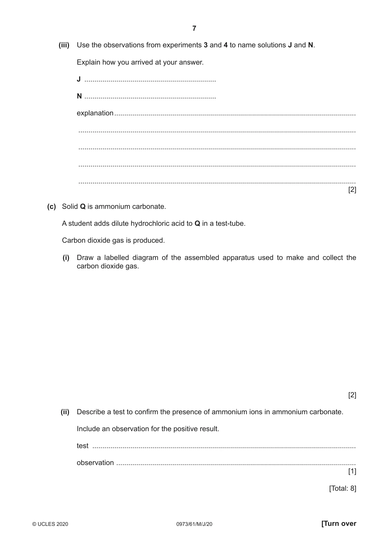 Cambridge IGCSE Sciences - Co-ordinated (9-1) 0973 2020 May/June Paper 6 · Variant 1 question paper, page 7 of 16