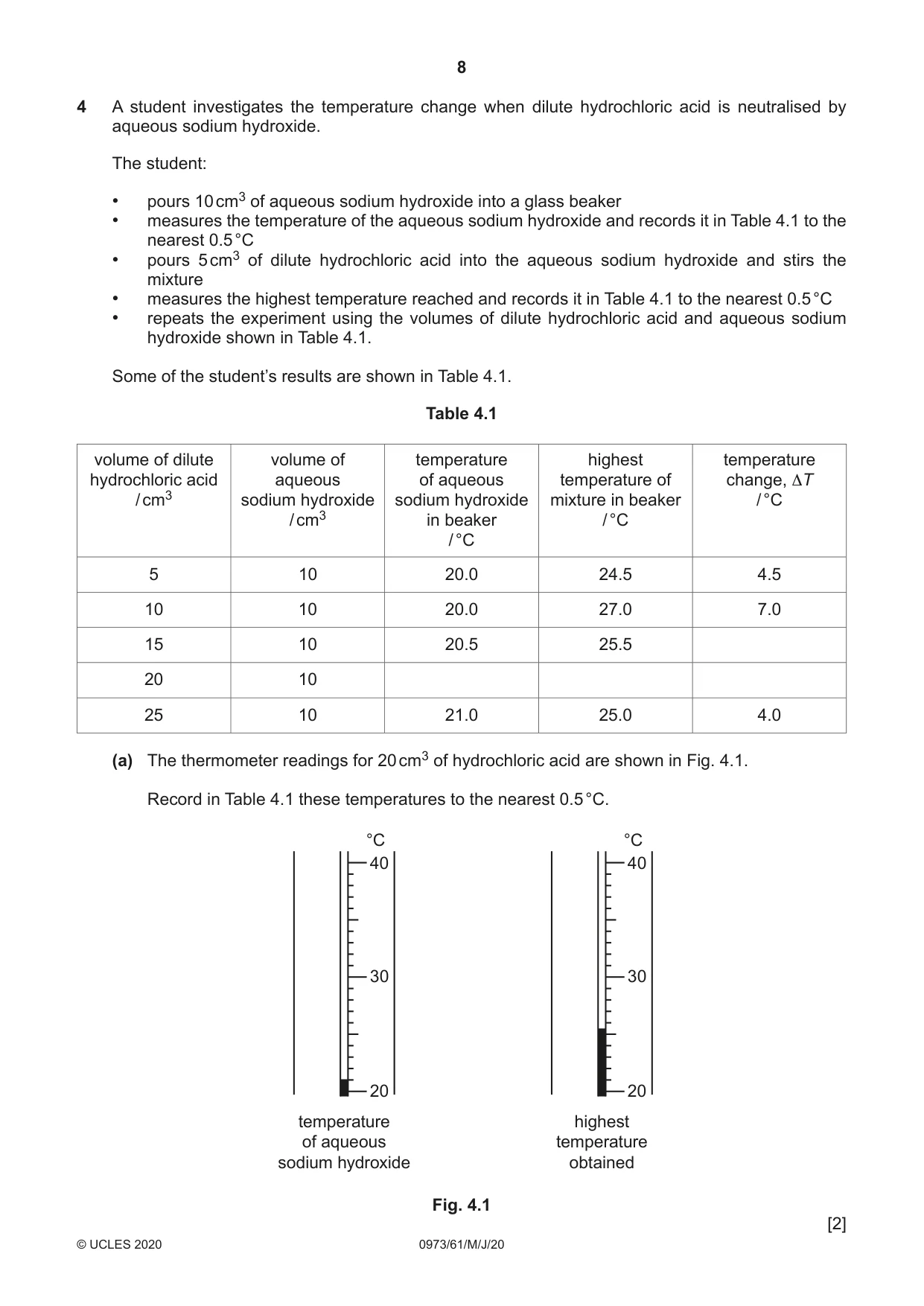 Cambridge IGCSE Sciences - Co-ordinated (9-1) 0973 2020 May/June Paper 6 · Variant 1 question paper, page 8 of 16