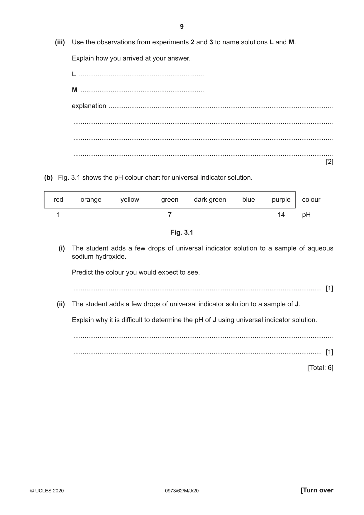 Cambridge IGCSE Sciences - Co-ordinated (9-1) 0973 2020 May/June Paper 6 · Variant 2 question paper, page 9 of 20