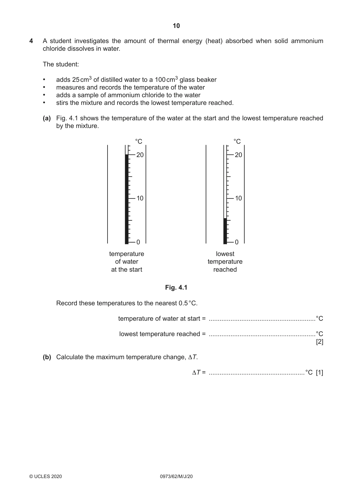 Cambridge IGCSE Sciences - Co-ordinated (9-1) 0973 2020 May/June Paper 6 · Variant 2 question paper, page 10 of 20