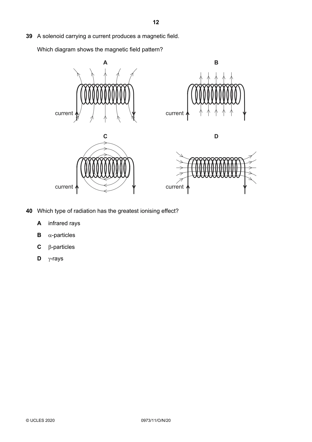 Cambridge IGCSE Sciences - Co-ordinated (9-1) 0973 2020 Oct/Nov Paper 1 · Variant 1 question paper, page 12 of 16