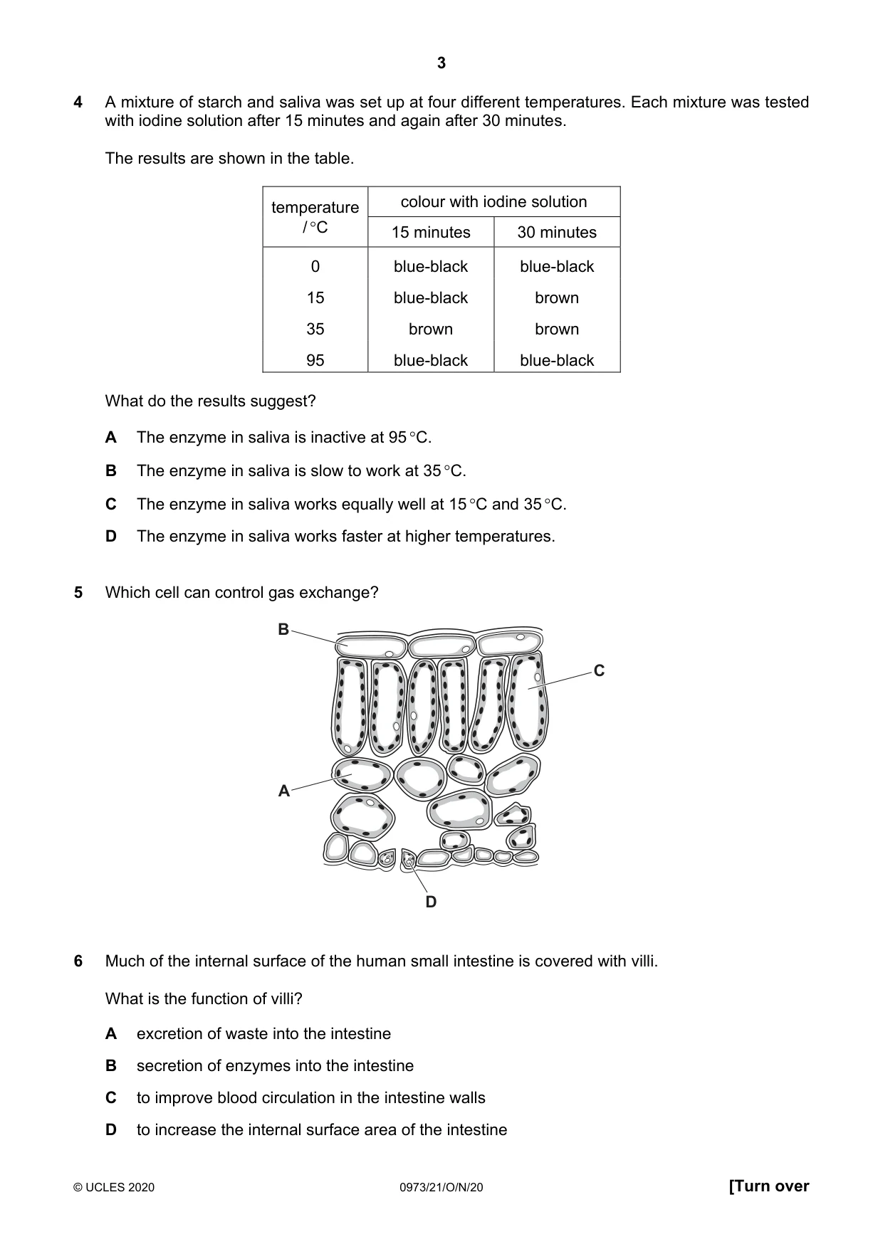 Cambridge IGCSE Sciences - Co-ordinated (9-1) 0973 2020 Oct/Nov Paper 2 · Variant 1 question paper, page 3 of 16