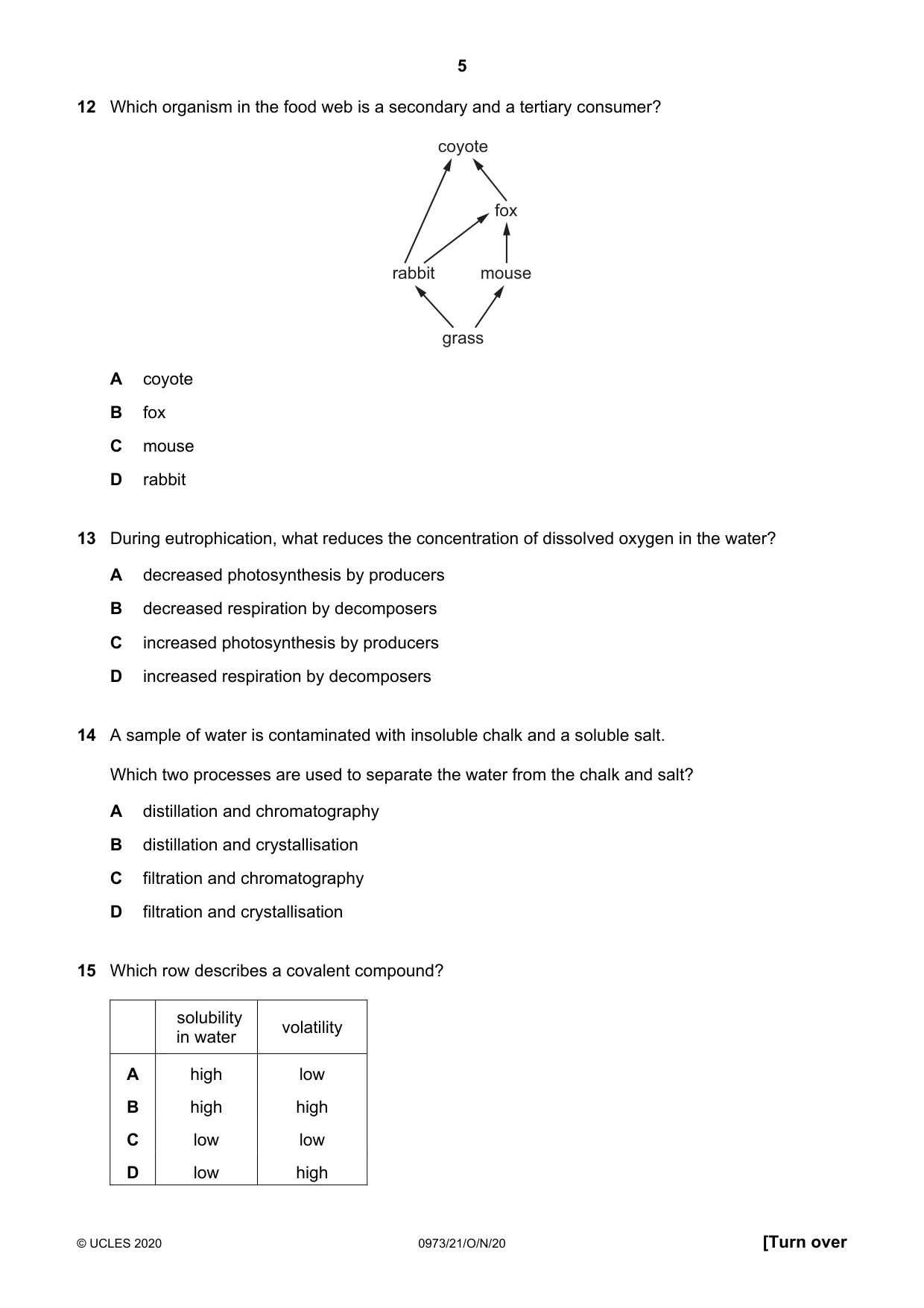 Cambridge IGCSE Sciences - Co-ordinated (9-1) 0973 2020 Oct/Nov Paper 2 · Variant 1 question paper, page 5 of 16