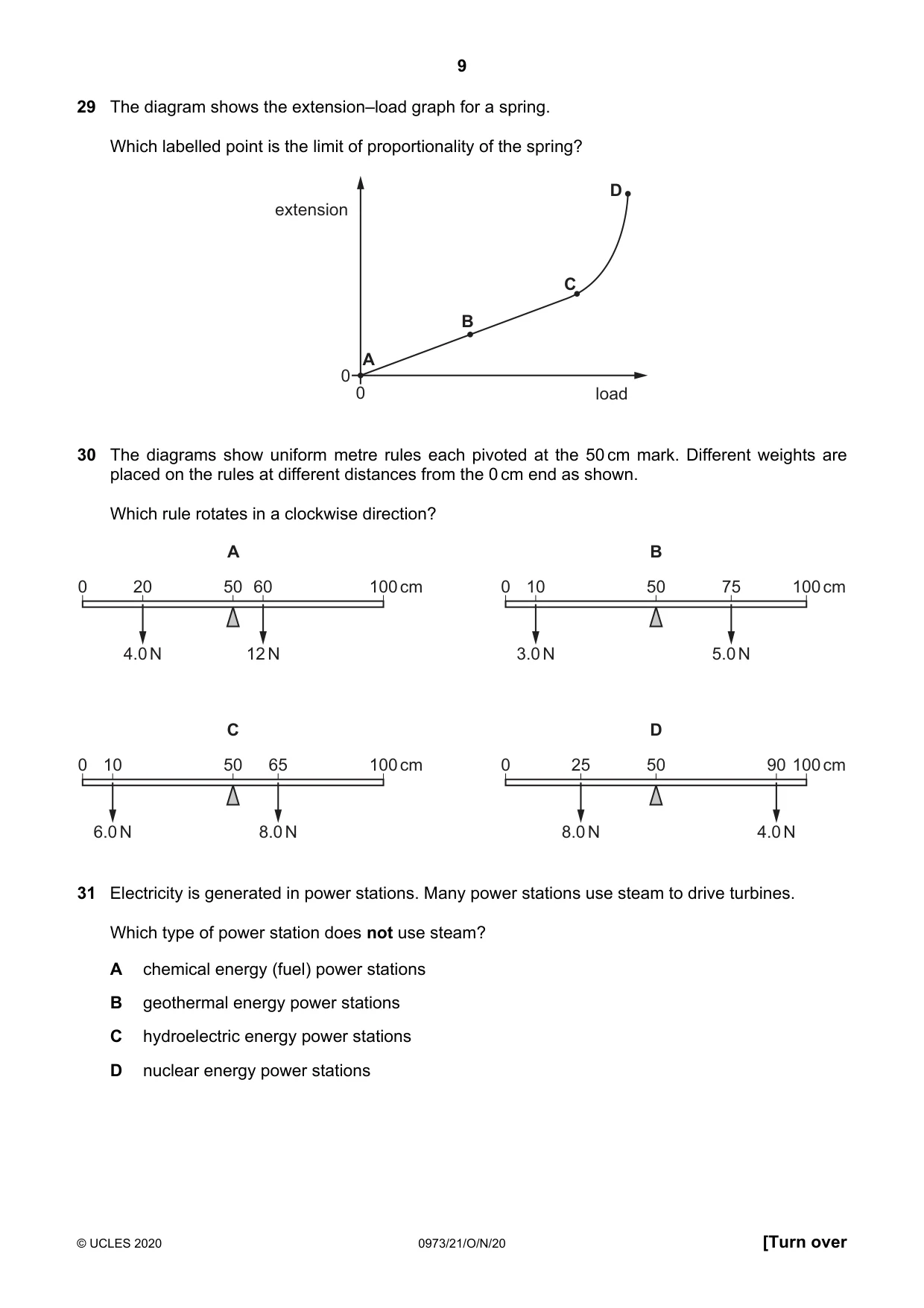Cambridge IGCSE Sciences - Co-ordinated (9-1) 0973 2020 Oct/Nov Paper 2 · Variant 1 question paper, page 9 of 16