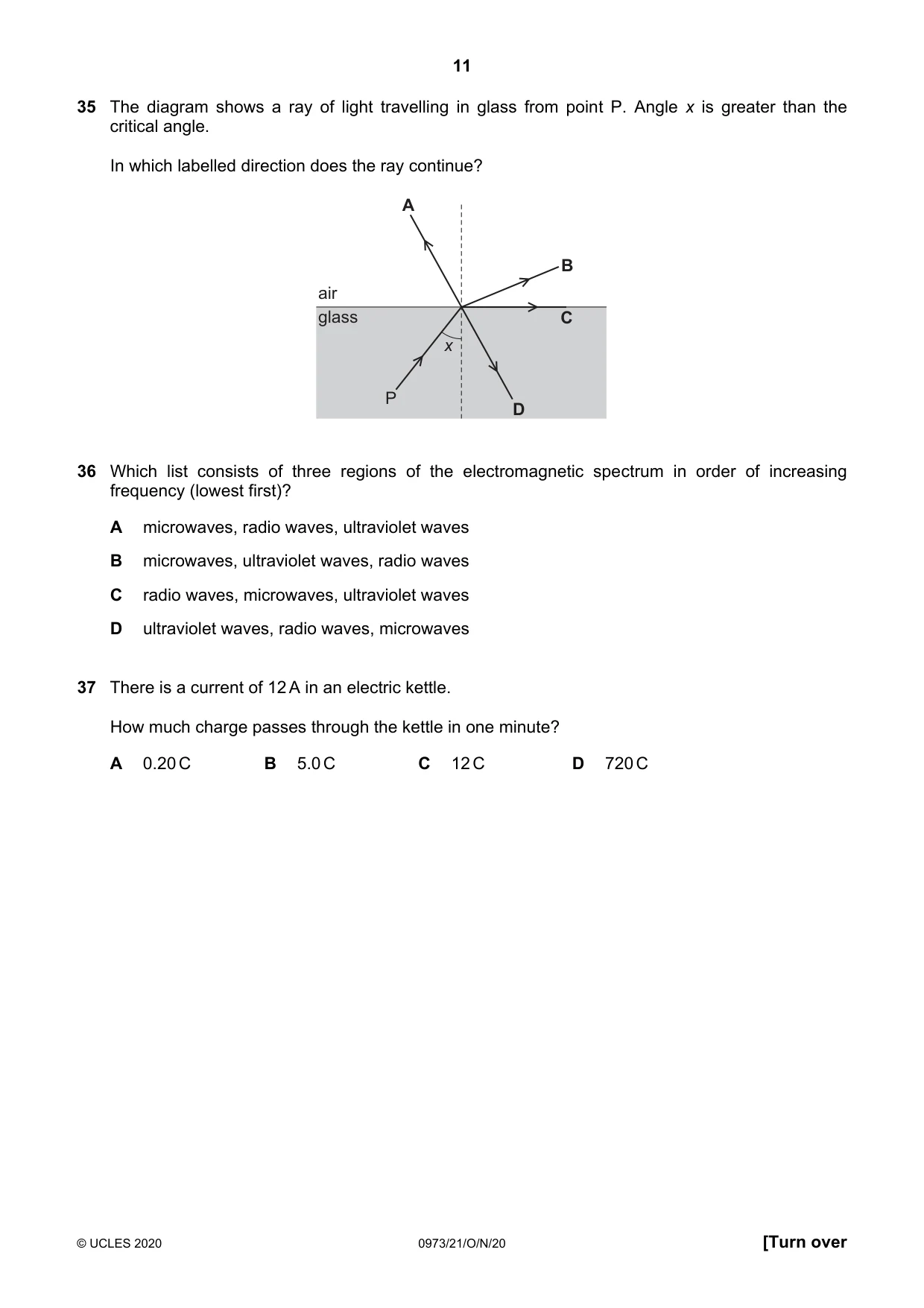 Cambridge IGCSE Sciences - Co-ordinated (9-1) 0973 2020 Oct/Nov Paper 2 · Variant 1 question paper, page 11 of 16