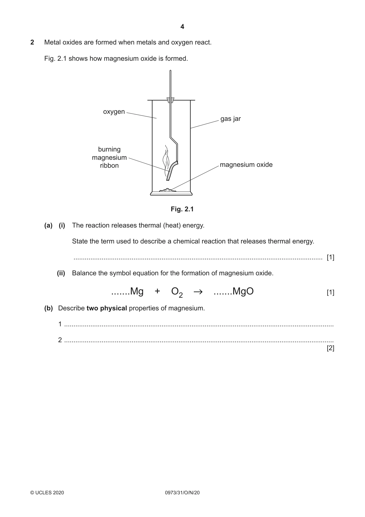 Cambridge IGCSE Sciences - Co-ordinated (9-1) 0973 2020 Oct/Nov Paper 3 · Variant 1 question paper, page 4 of 32