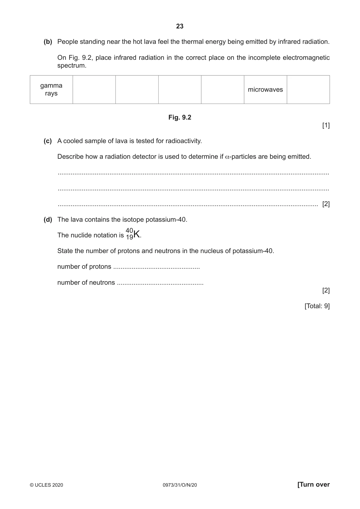 Cambridge IGCSE Sciences - Co-ordinated (9-1) 0973 2020 Oct/Nov Paper 3 · Variant 1 question paper, page 23 of 32