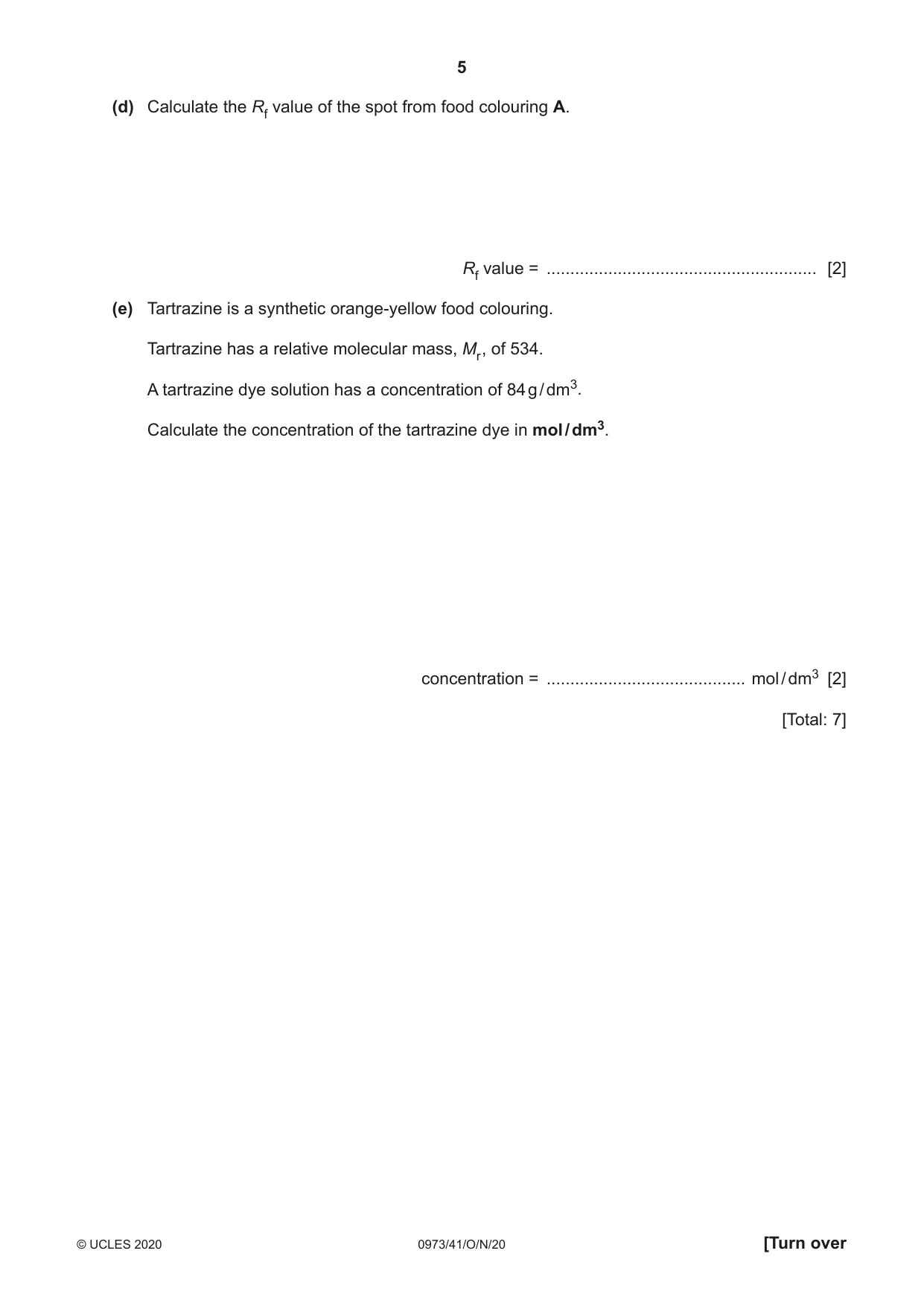 Cambridge IGCSE Sciences - Co-ordinated (9-1) 0973 2020 Oct/Nov Paper 4 · Variant 1 question paper, page 5 of 28