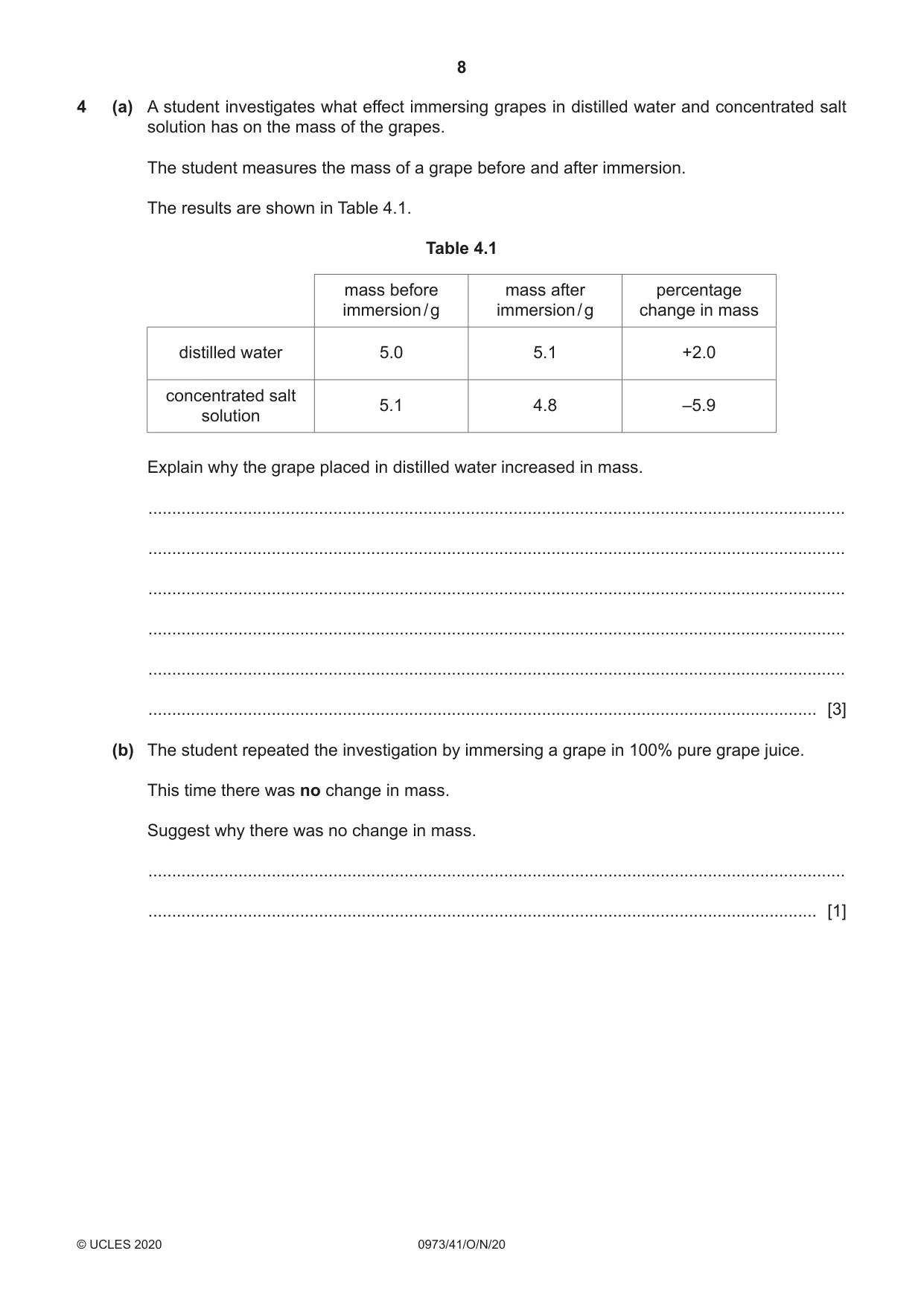 Cambridge IGCSE Sciences - Co-ordinated (9-1) 0973 2020 Oct/Nov Paper 4 · Variant 1 question paper, page 8 of 28