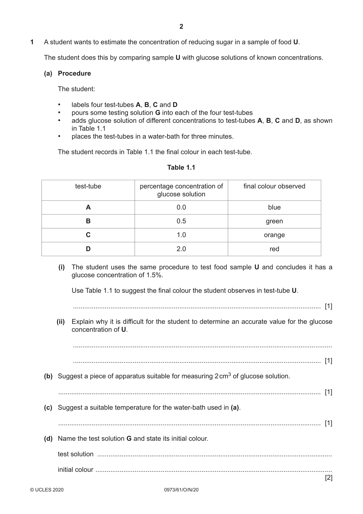 Cambridge IGCSE Sciences - Co-ordinated (9-1) 0973 2020 Oct/Nov Paper 6 · Variant 1 question paper, page 2 of 16