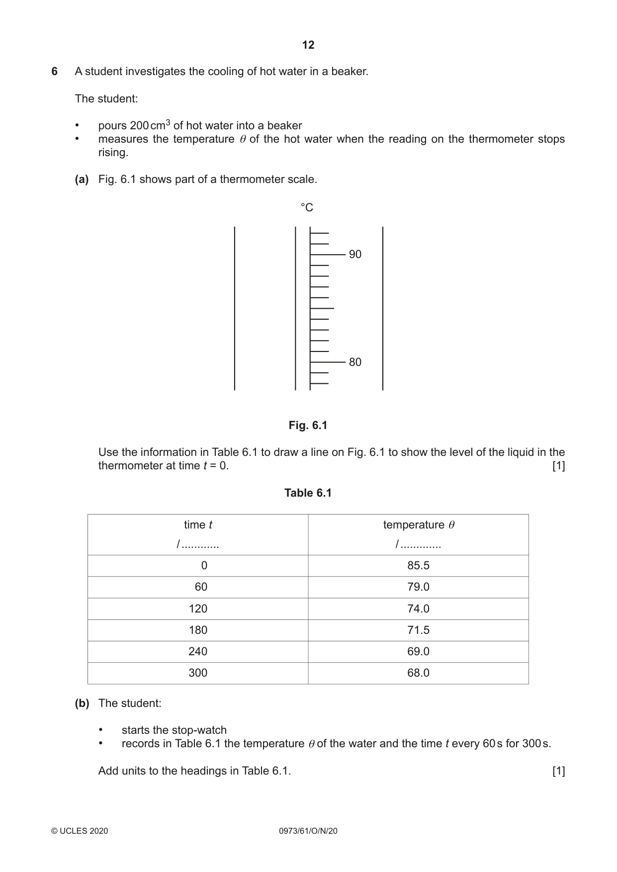 Cambridge IGCSE Sciences - Co-ordinated (9-1) 0973 2020 Oct/Nov Paper 6 · Variant 1 question paper, page 12 of 16