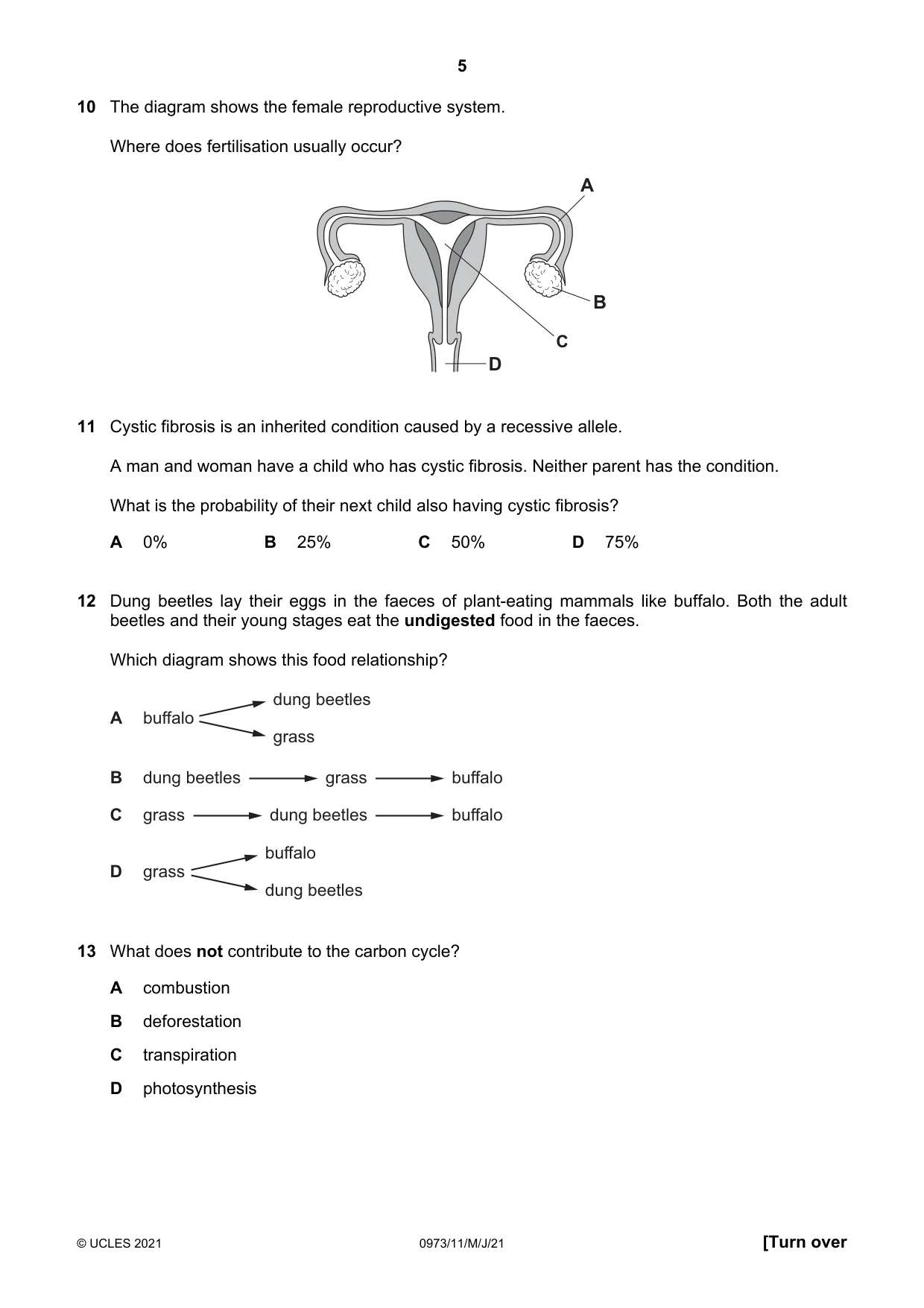 Cambridge IGCSE Sciences - Co-ordinated (9-1) 0973 2021 May/June Paper 1 · Variant 1 question paper, page 5 of 20