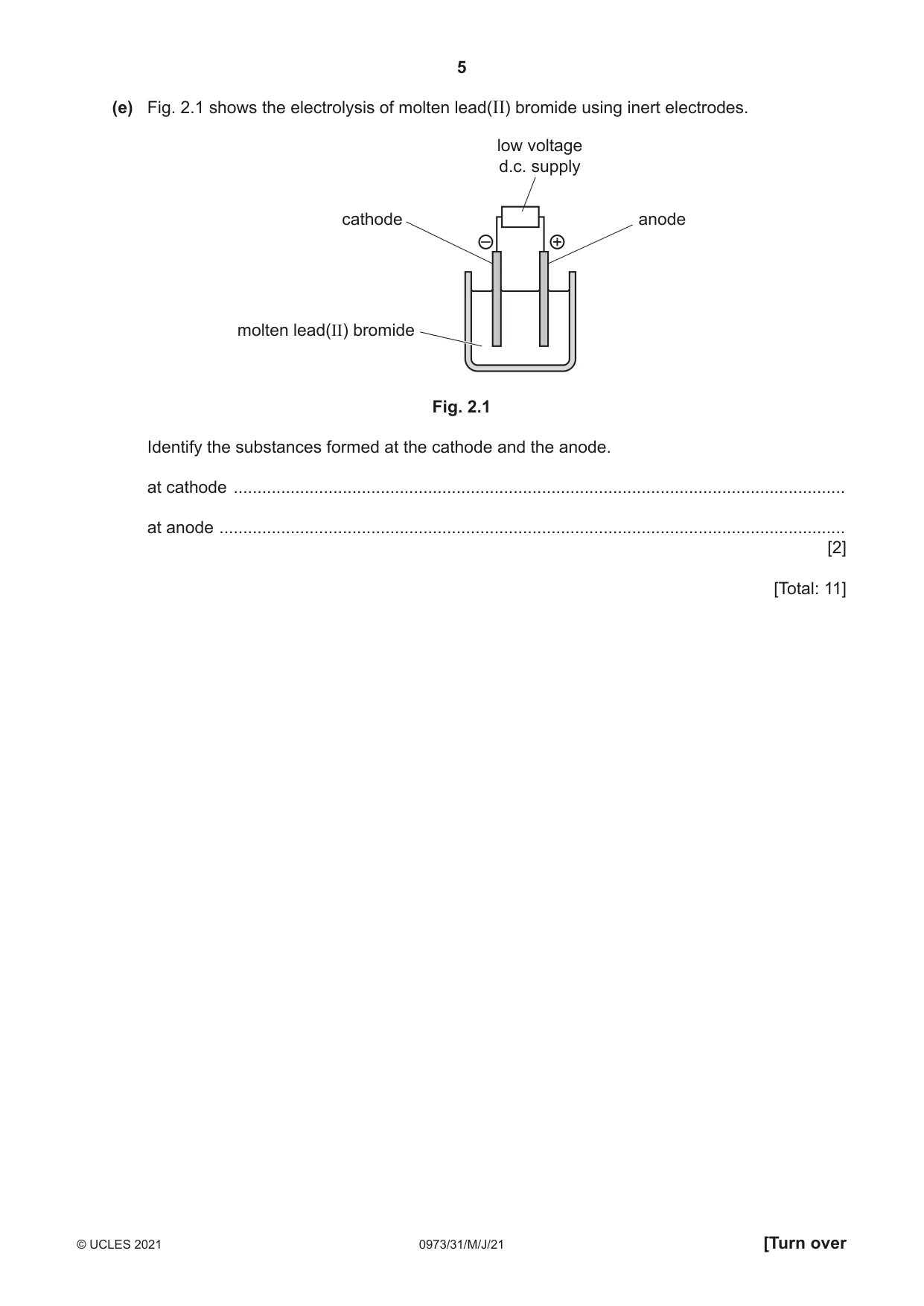 Cambridge IGCSE Sciences - Co-ordinated (9-1) 0973 2021 May/June Paper 3 · Variant 1 question paper, page 5 of 28