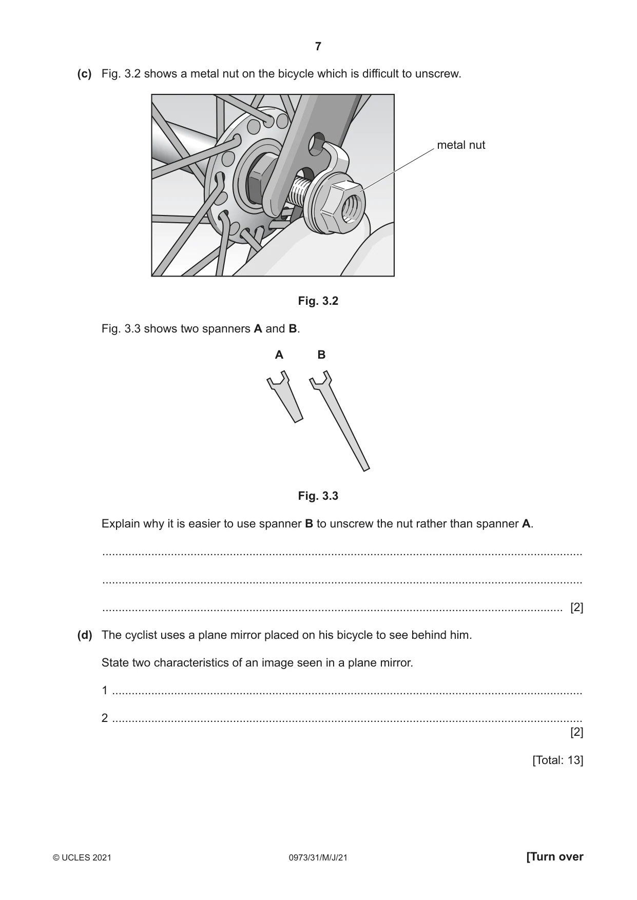 Cambridge IGCSE Sciences - Co-ordinated (9-1) 0973 2021 May/June Paper 3 · Variant 1 question paper, page 7 of 28