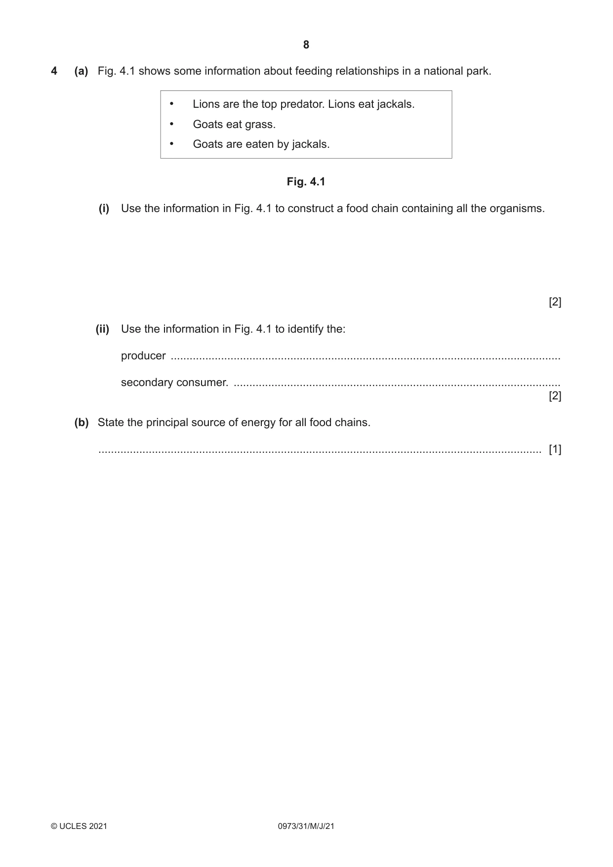 Cambridge IGCSE Sciences - Co-ordinated (9-1) 0973 2021 May/June Paper 3 · Variant 1 question paper, page 8 of 28