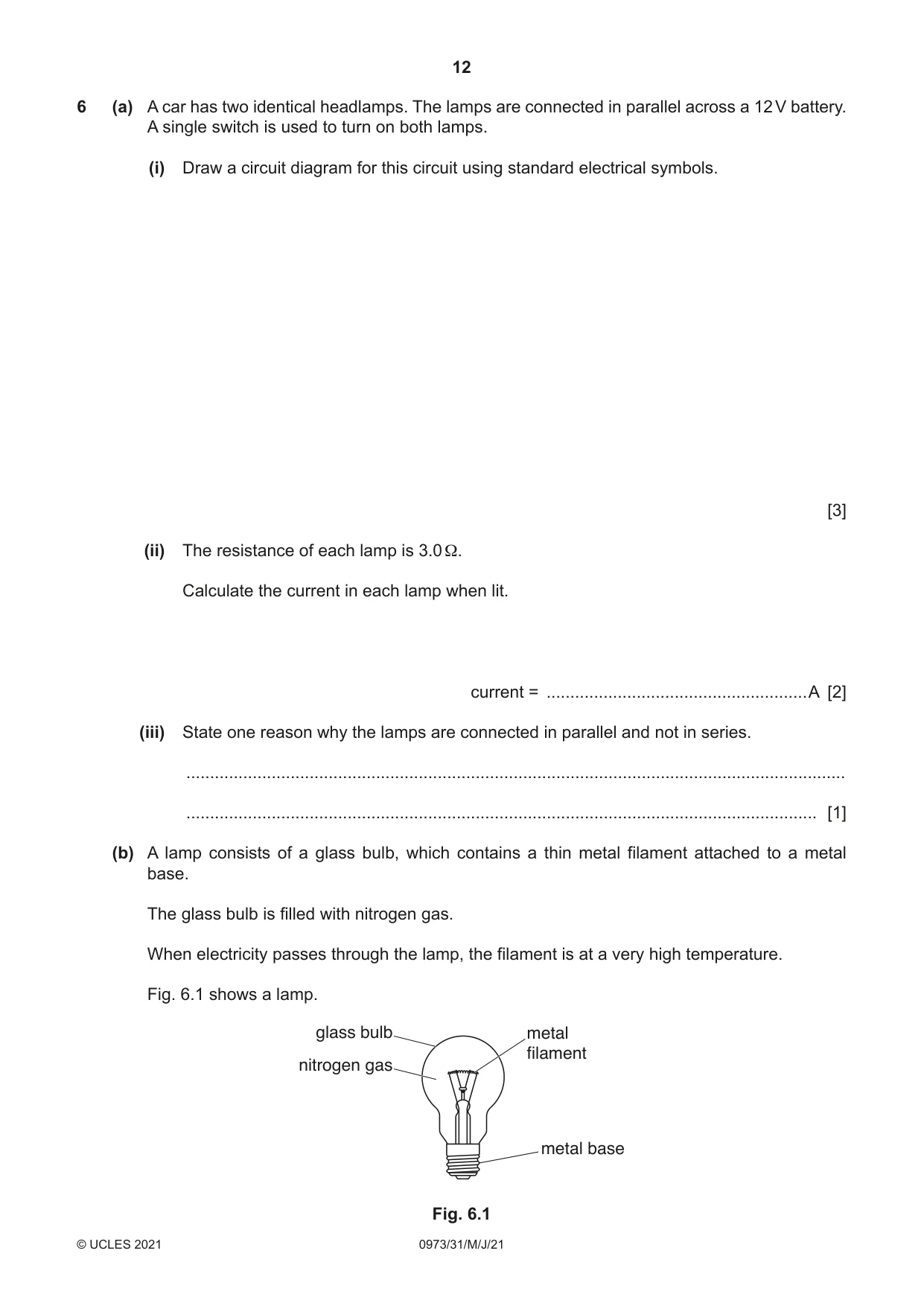 Cambridge IGCSE Sciences - Co-ordinated (9-1) 0973 2021 May/June Paper 3 · Variant 1 question paper, page 12 of 28