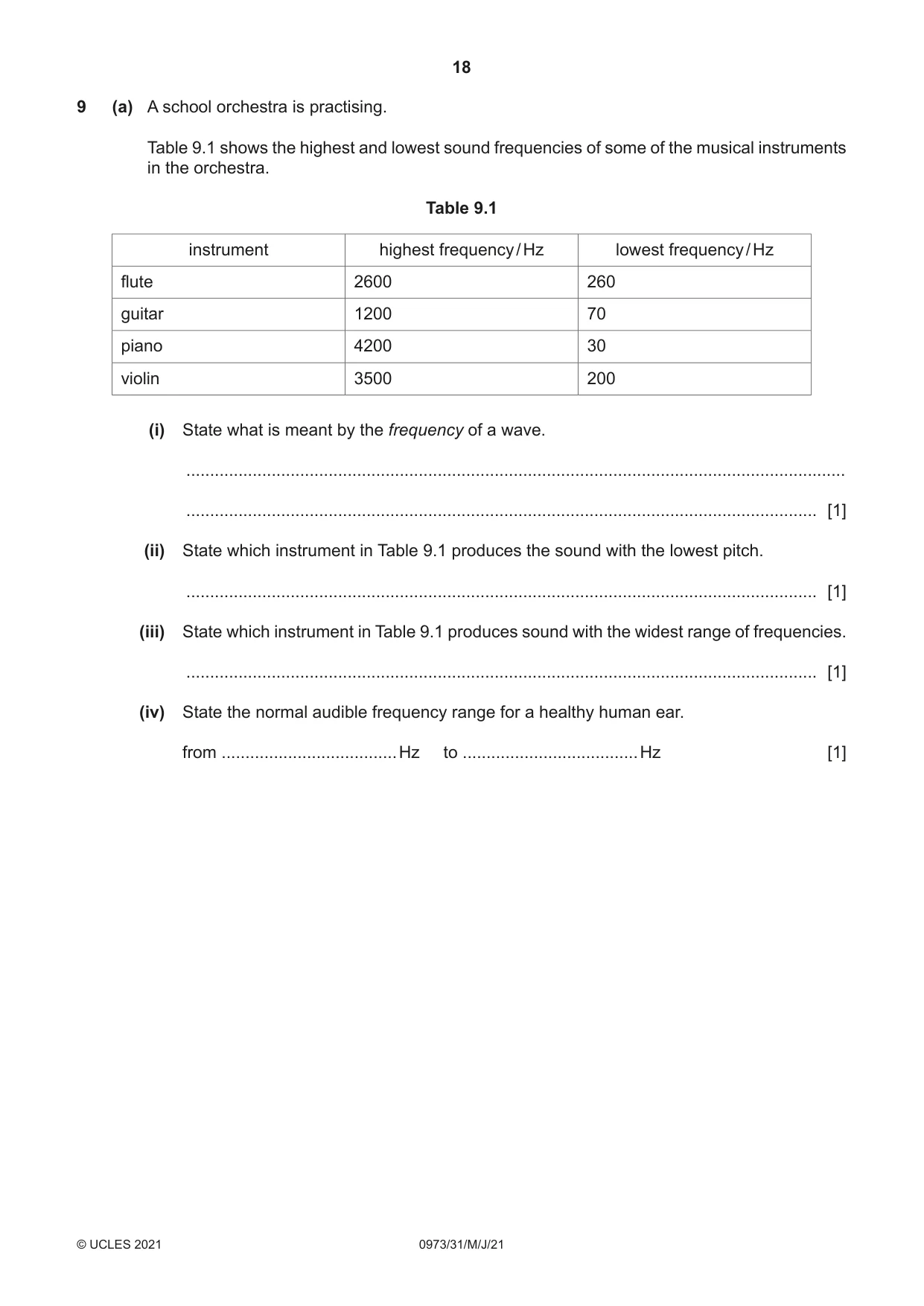 Cambridge IGCSE Sciences - Co-ordinated (9-1) 0973 2021 May/June Paper 3 · Variant 1 question paper, page 18 of 28