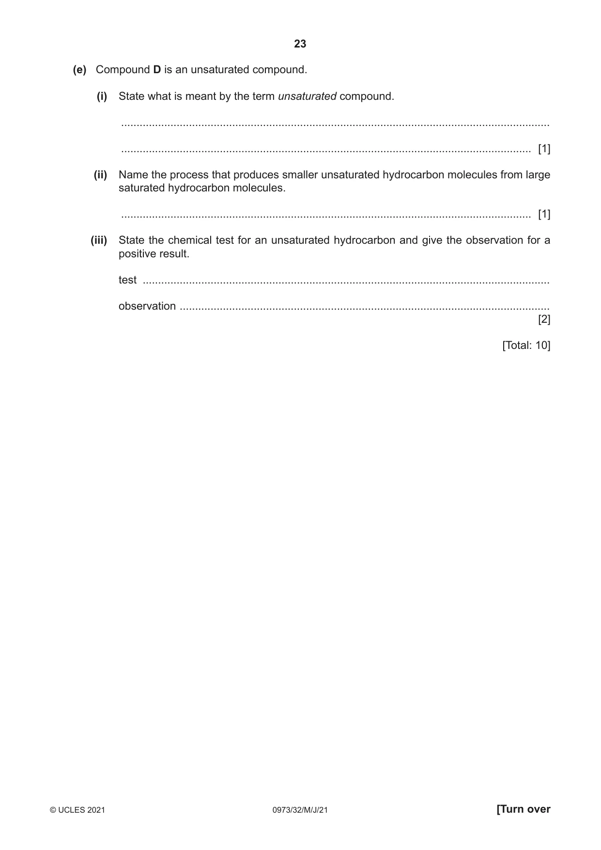 Cambridge IGCSE Sciences - Co-ordinated (9-1) 0973 2021 May/June Paper 3 · Variant 2 question paper, page 23 of 28