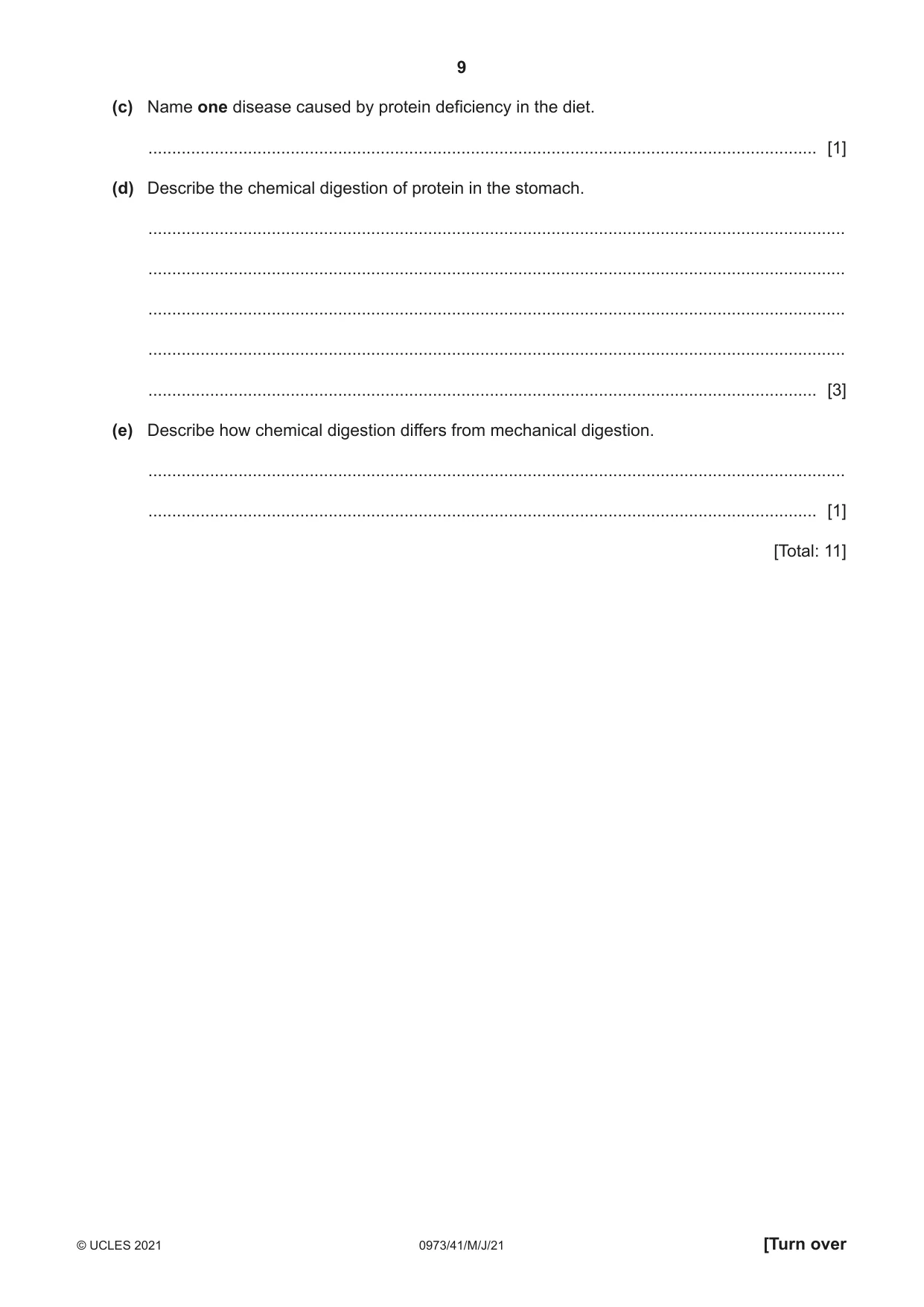 Cambridge IGCSE Sciences - Co-ordinated (9-1) 0973 2021 May/June Paper 4 · Variant 1 question paper, page 9 of 28