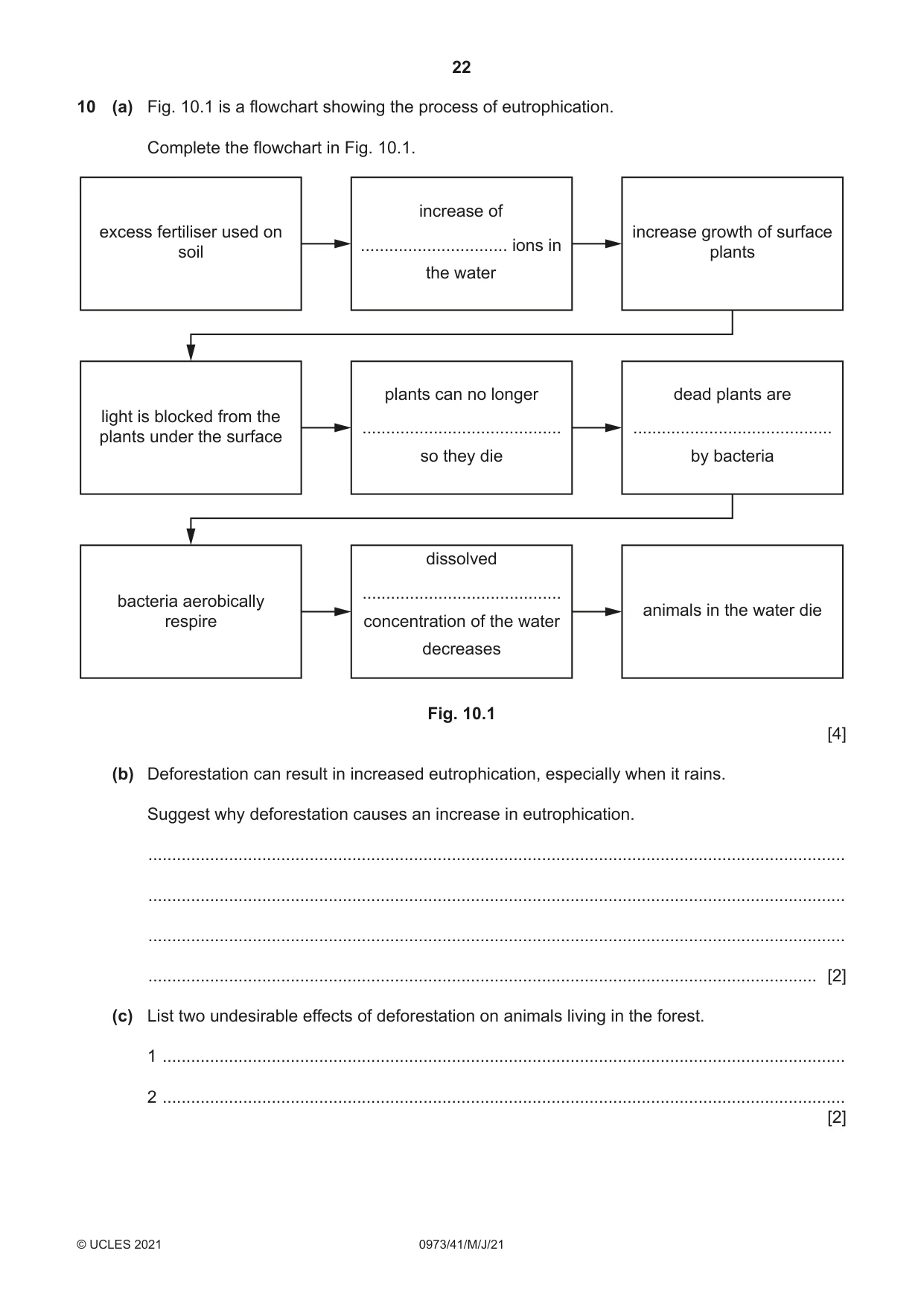 Cambridge IGCSE Sciences - Co-ordinated (9-1) 0973 2021 May/June Paper 4 · Variant 1 question paper, page 22 of 28