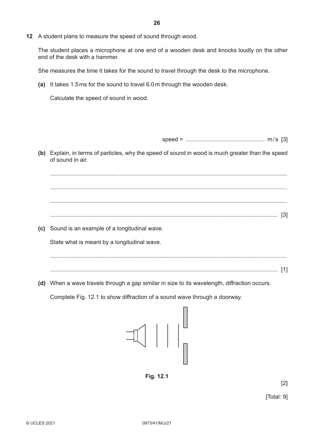 Cambridge IGCSE Sciences - Co-ordinated (9-1) 0973 2021 May/June Paper 4 · Variant 1 question paper, page 26 of 28