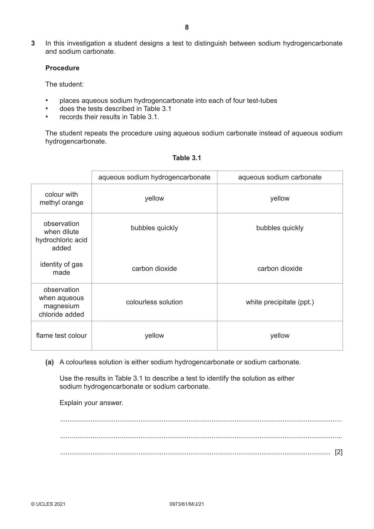 Cambridge IGCSE Sciences - Co-ordinated (9-1) 0973 2021 May/June Paper 6 · Variant 1 question paper, page 8 of 20