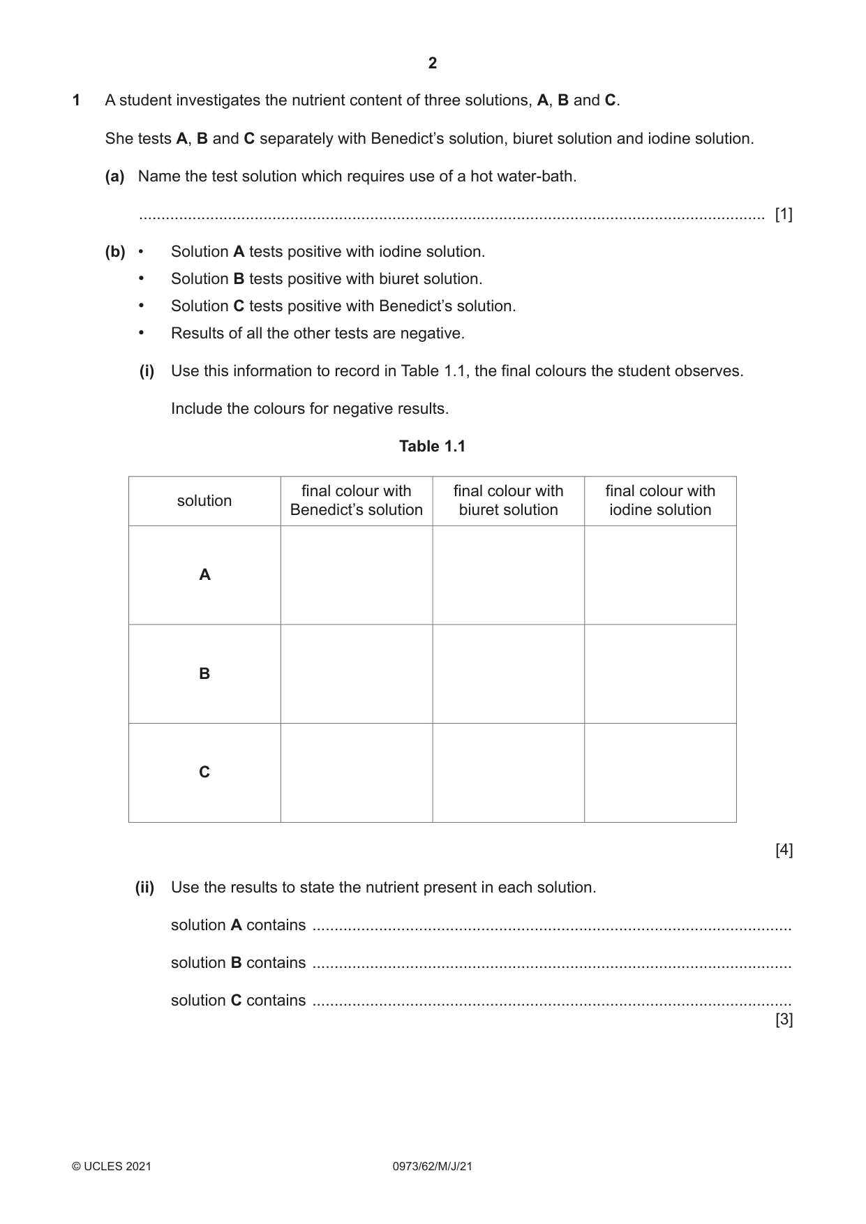 Cambridge IGCSE Sciences - Co-ordinated (9-1) 0973 2021 May/June Paper 6 · Variant 2 question paper, page 2 of 20