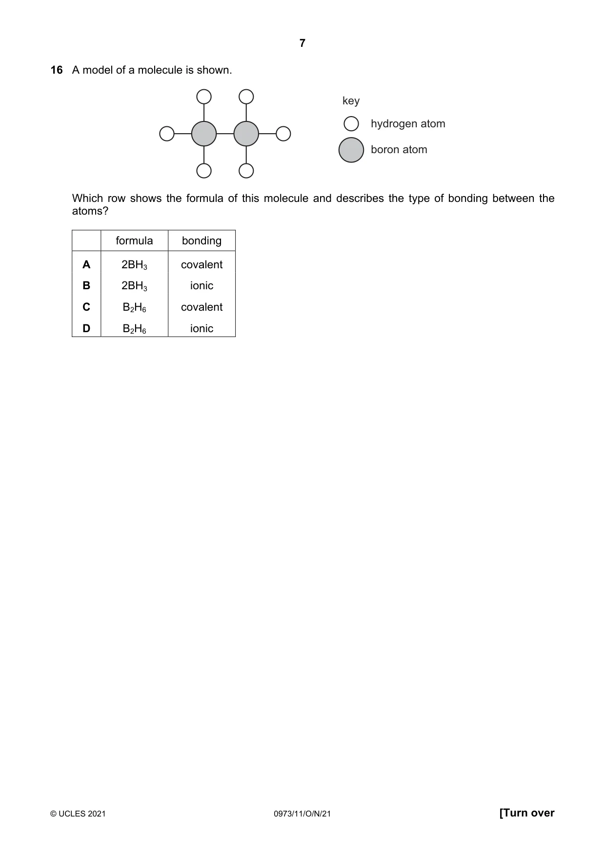 Cambridge IGCSE Sciences - Co-ordinated (9-1) 0973 2021 Oct/Nov Paper 1 · Variant 1 question paper, page 7 of 16