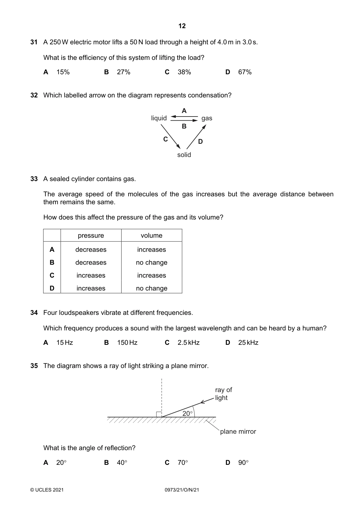 Cambridge IGCSE Sciences - Co-ordinated (9-1) 0973 2021 Oct/Nov Paper 2 · Variant 1 question paper, page 12 of 16