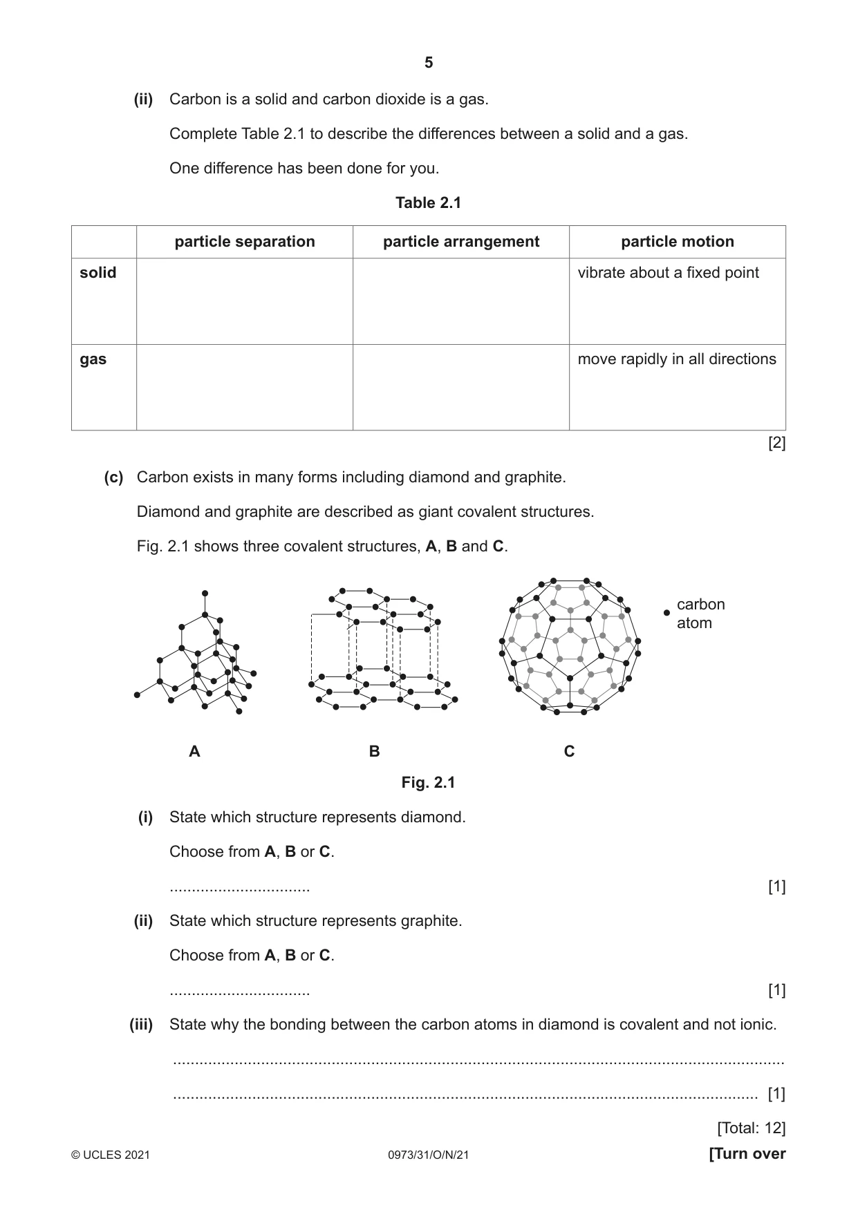 Cambridge IGCSE Sciences - Co-ordinated (9-1) 0973 2021 Oct/Nov Paper 3 · Variant 1 question paper, page 5 of 24