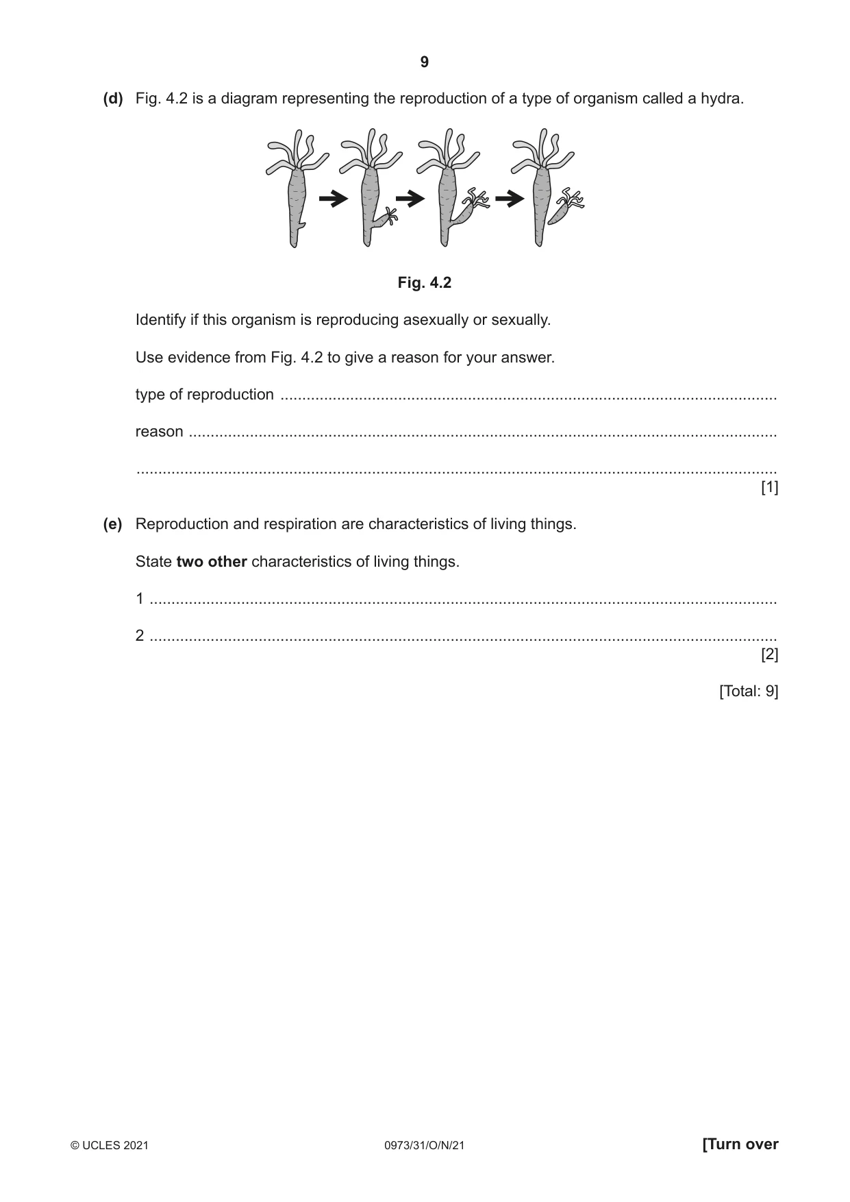 Cambridge IGCSE Sciences - Co-ordinated (9-1) 0973 2021 Oct/Nov Paper 3 · Variant 1 question paper, page 9 of 24